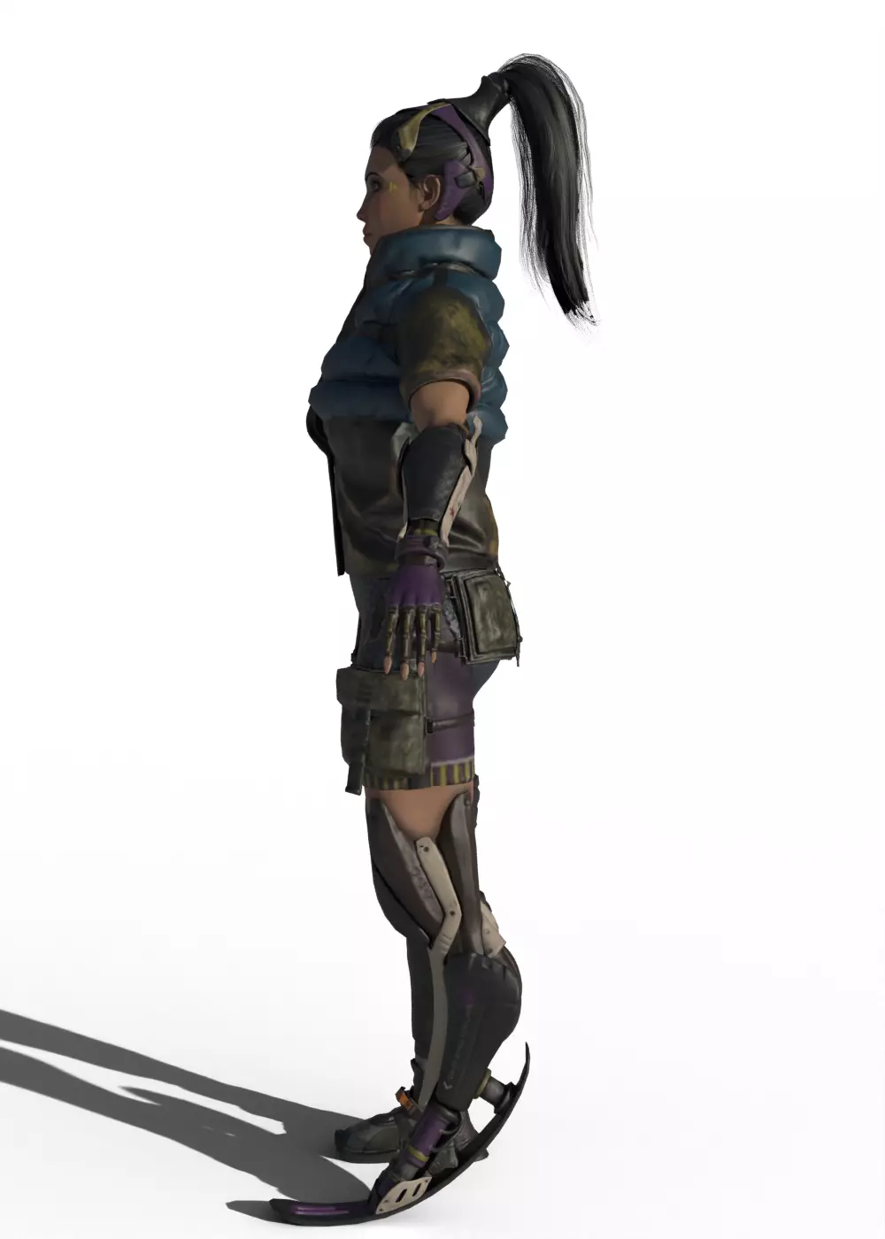 Cyberpunk Girl 3D model_7