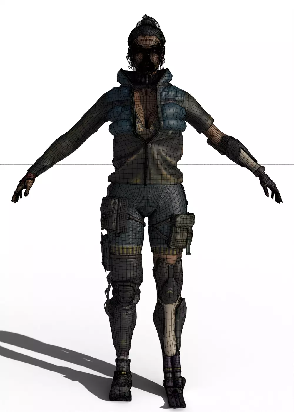 Cyberpunk Girl 3D model_2