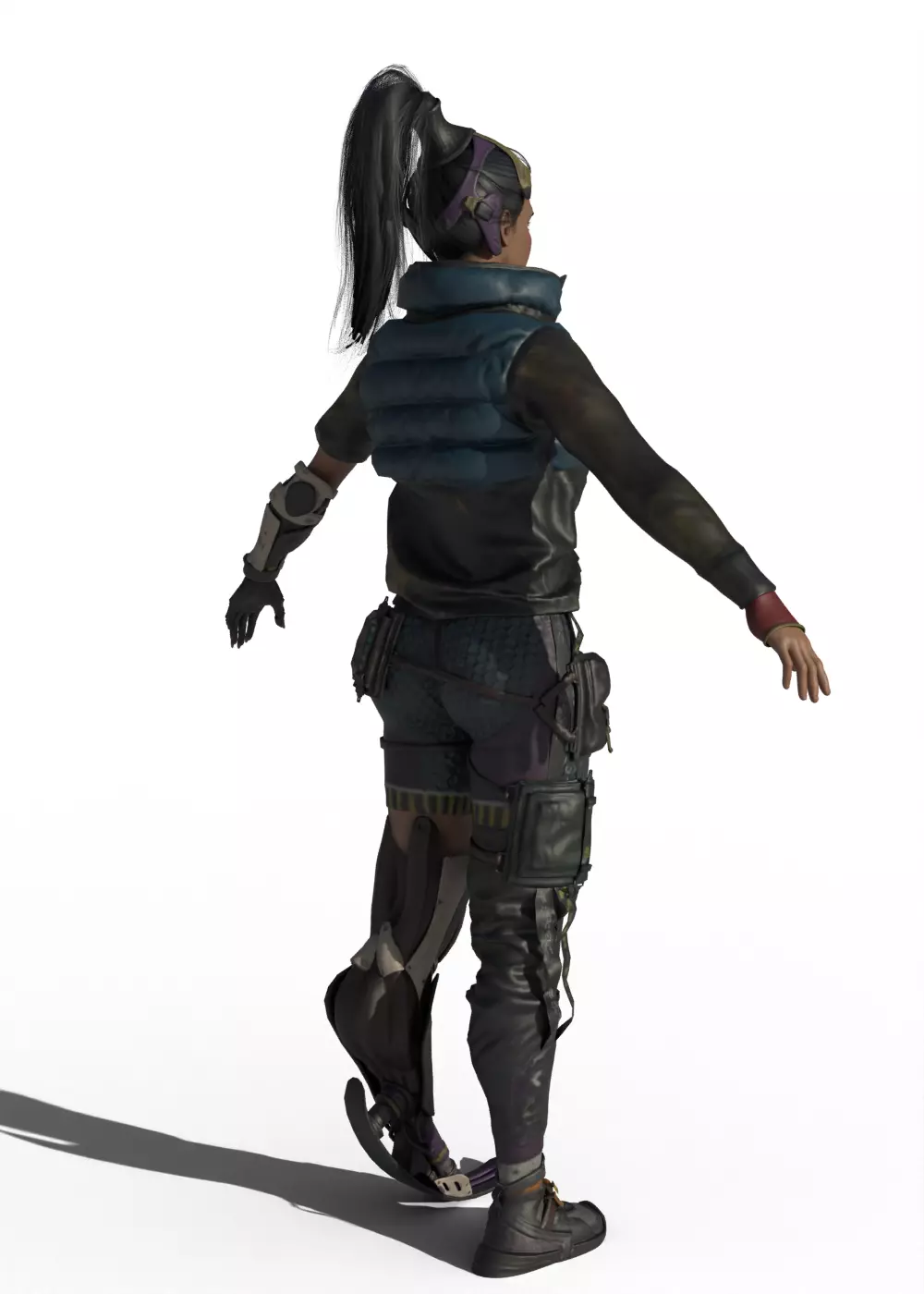 Cyberpunk Girl 3D model_10