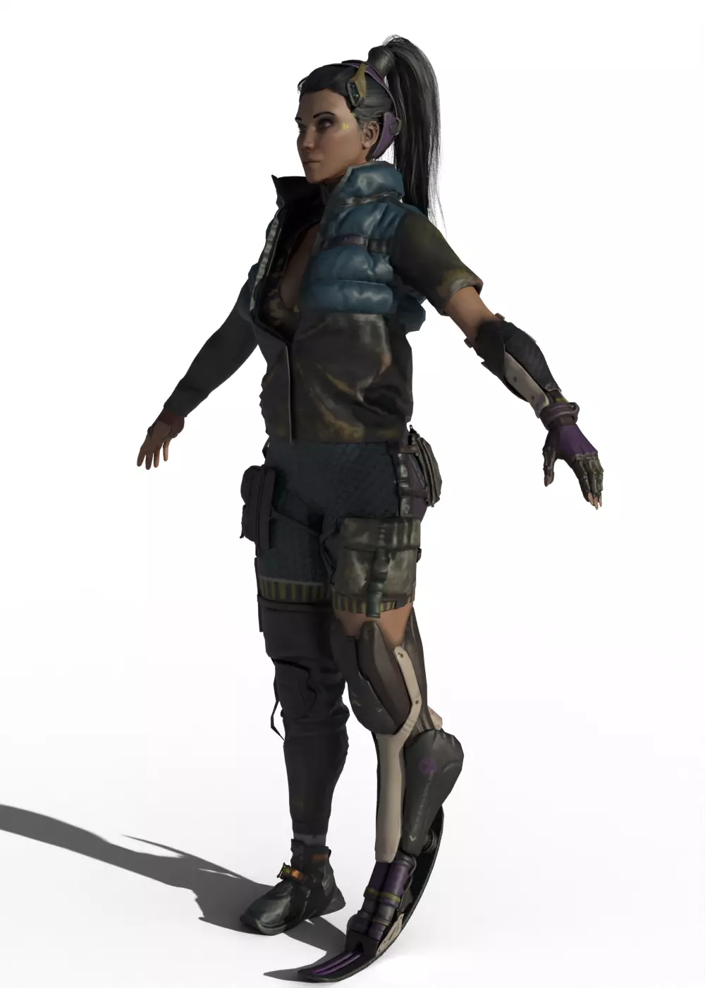 Cyberpunk Girl 3D model_6