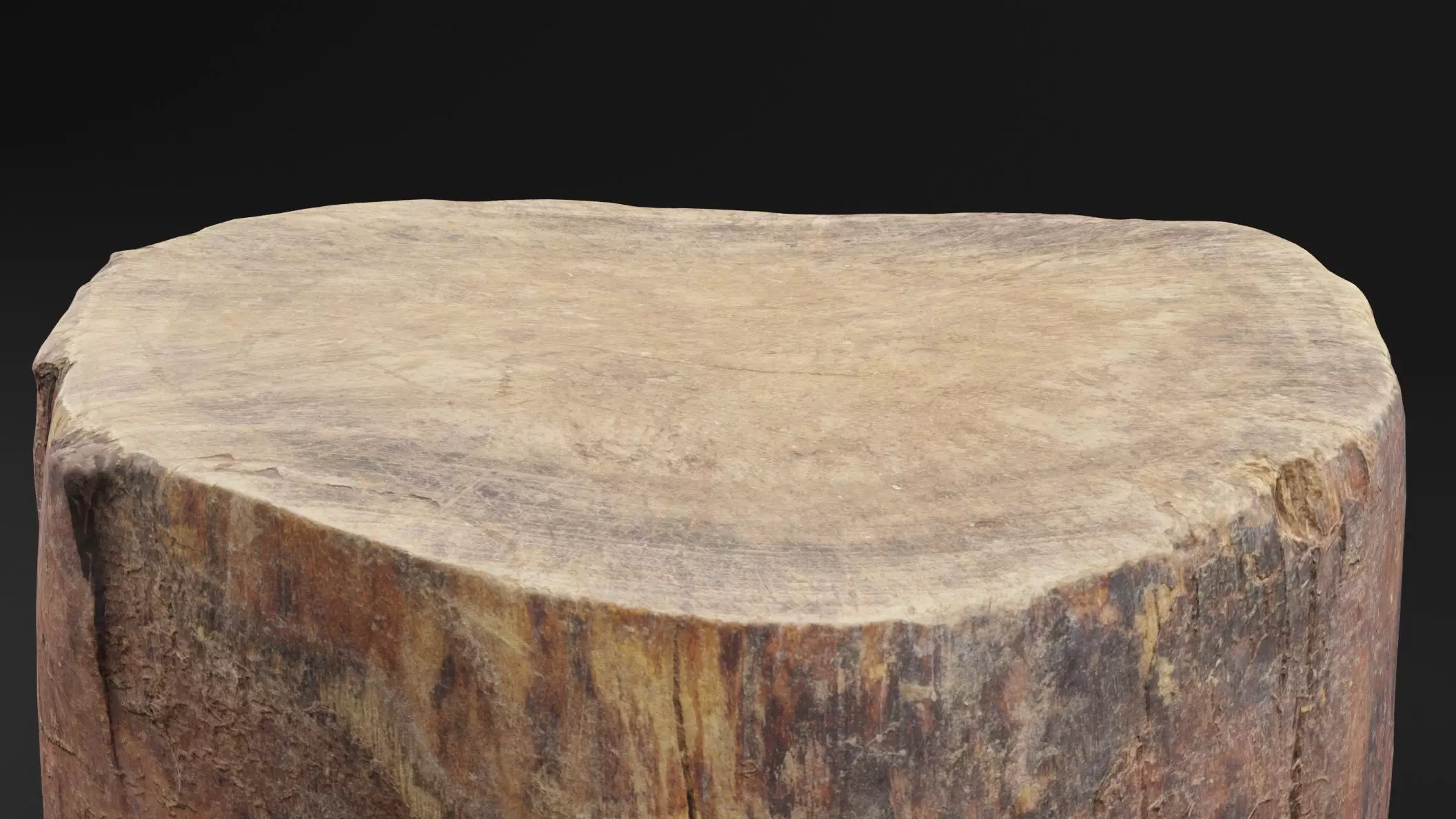 French Wooden Chopping Block Low-poly 3D model_1