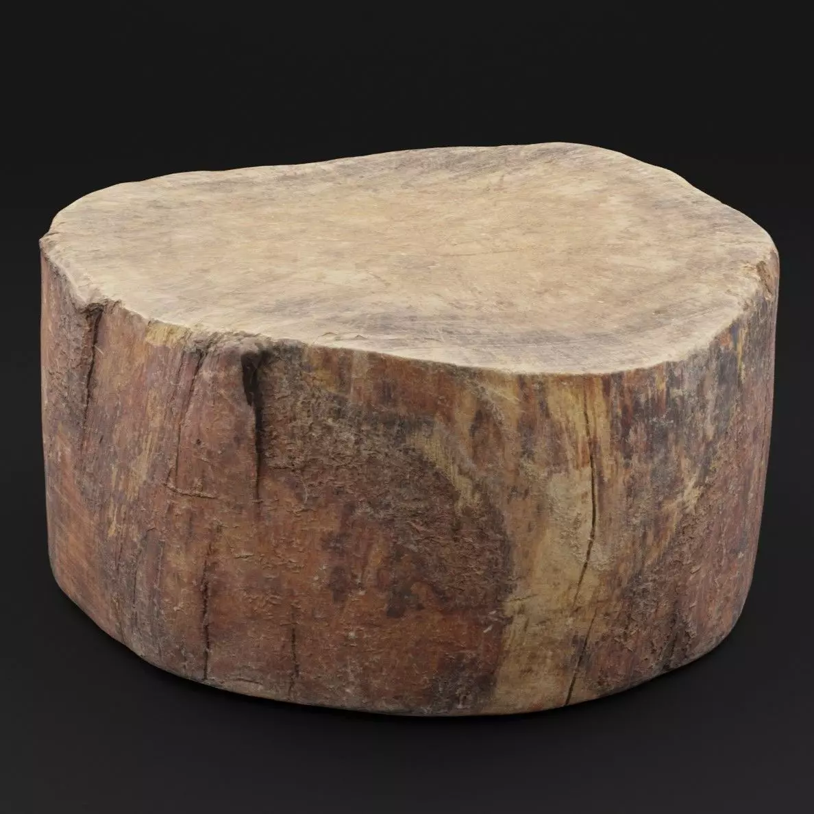 French Wooden Chopping Block Low-poly 3D model_5