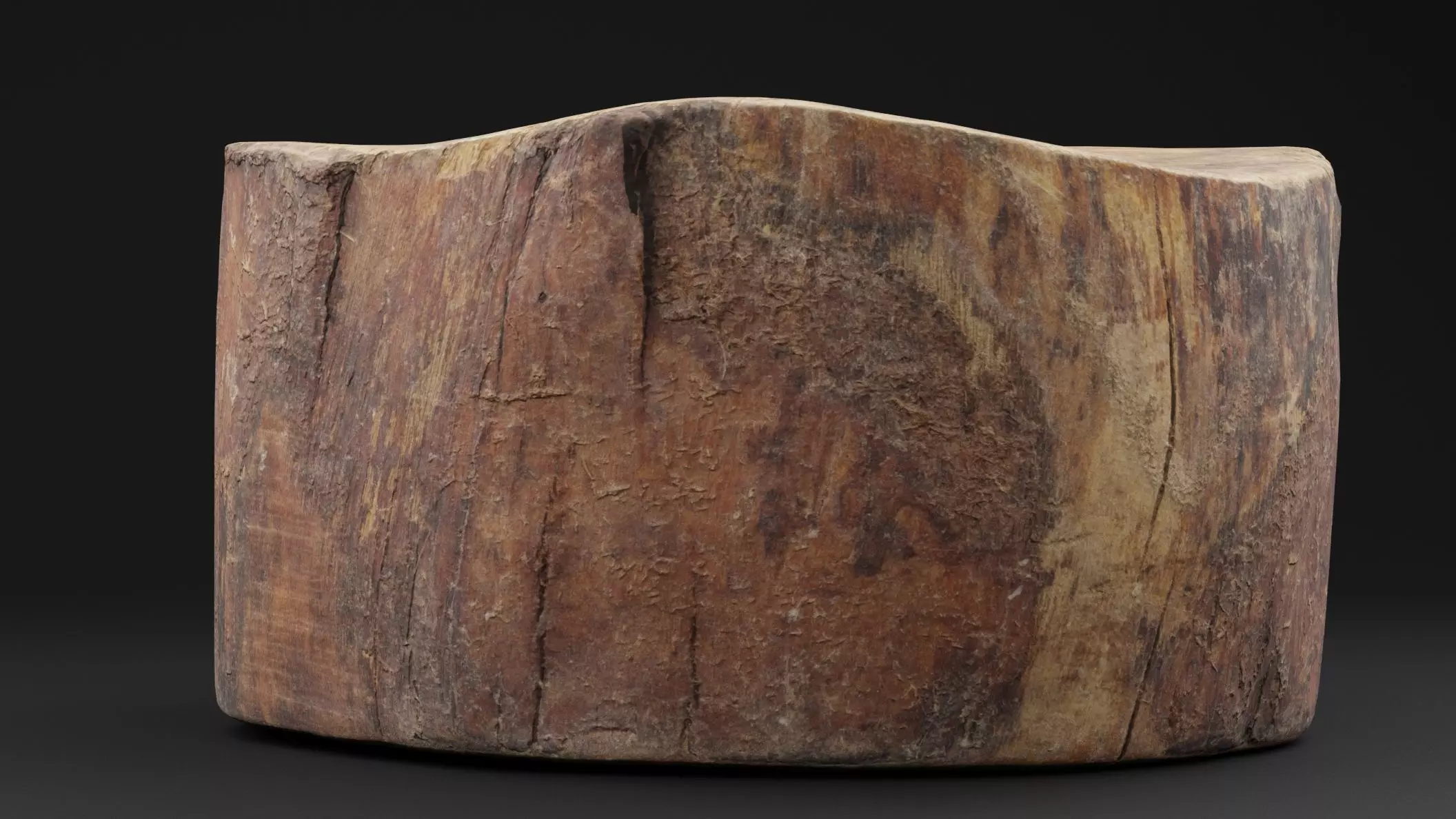 French Wooden Chopping Block Low-poly 3D model_2