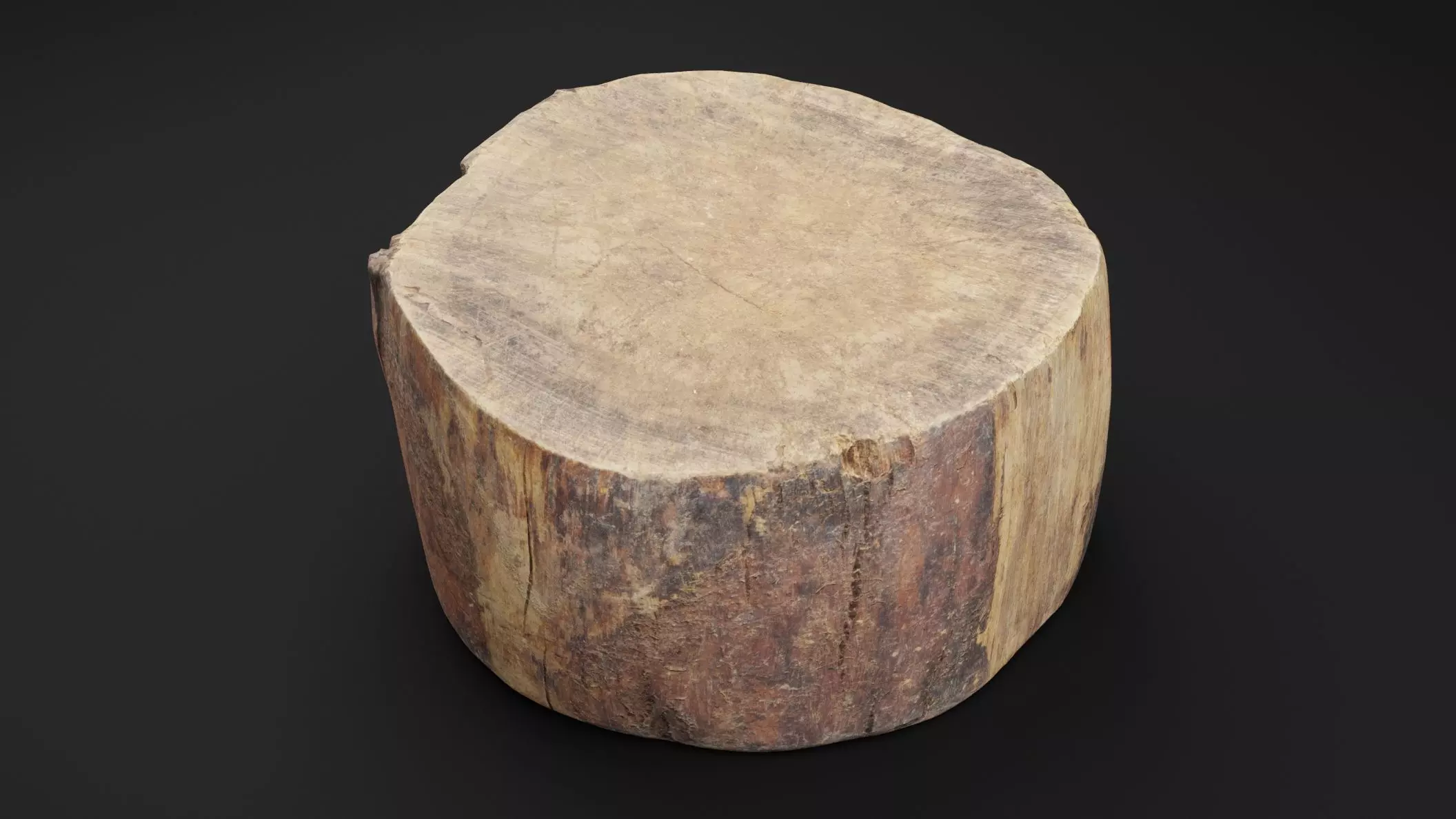 French Wooden Chopping Block Low-poly 3D model_4