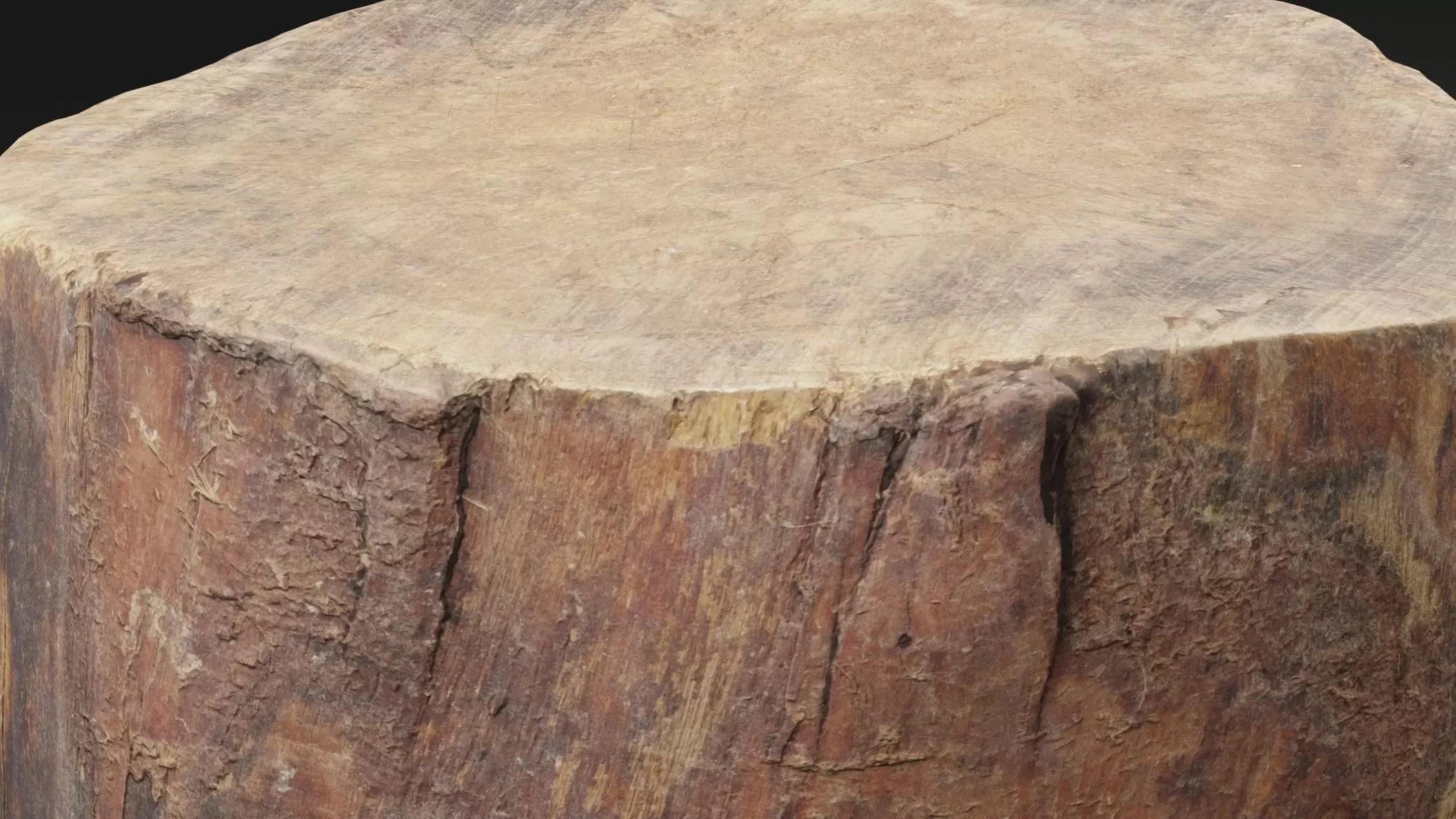 French Wooden Chopping Block Low-poly 3D model_3