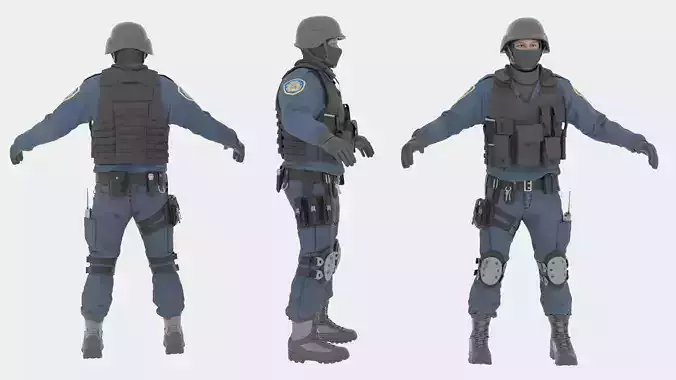 SWAT Police Rigged 3D Model 3D model