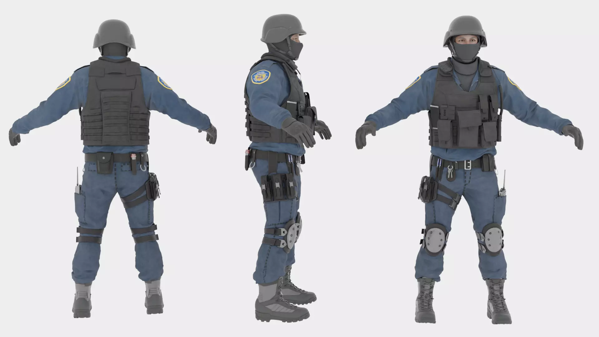 SWAT Police Rigged 3D Model 3D model_0