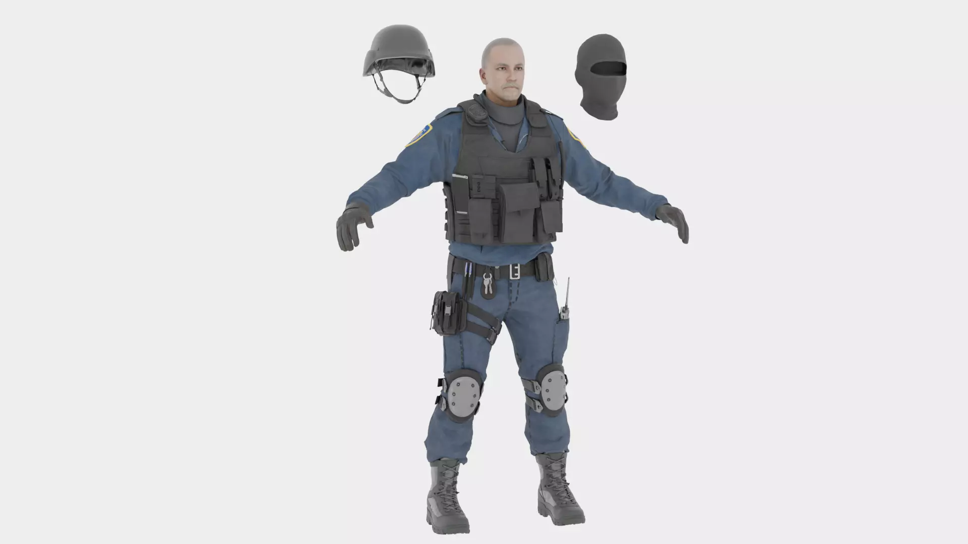 SWAT Police Rigged 3D Model 3D model_4