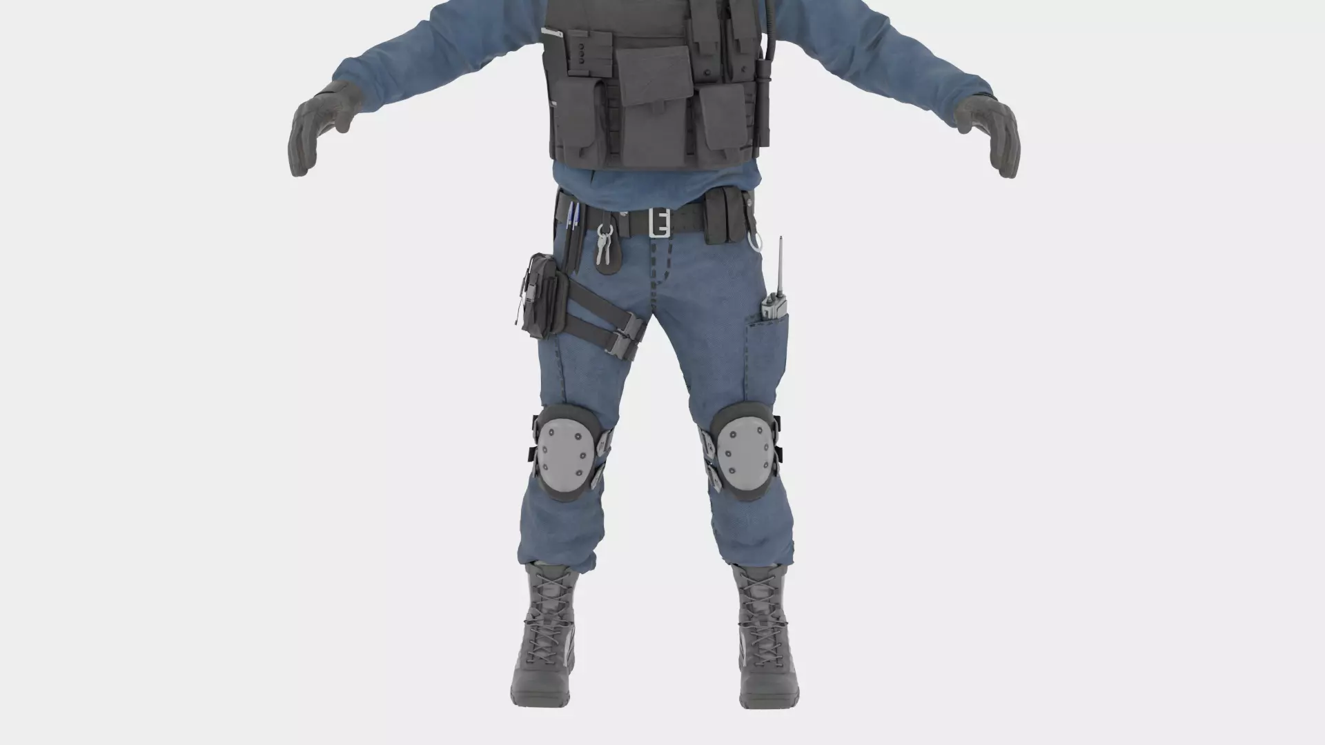 SWAT Police Rigged 3D Model 3D model_13