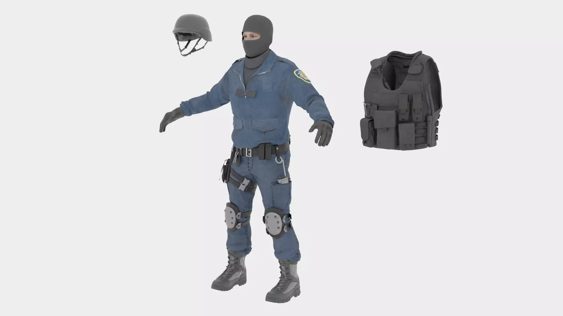 SWAT Police Rigged 3D Model 3D model_6