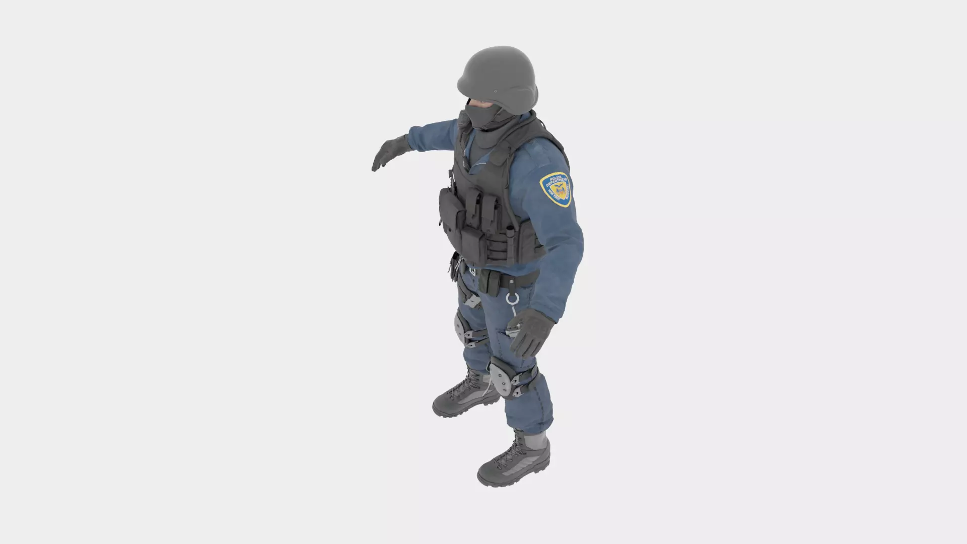 SWAT Police Rigged 3D Model 3D model_11