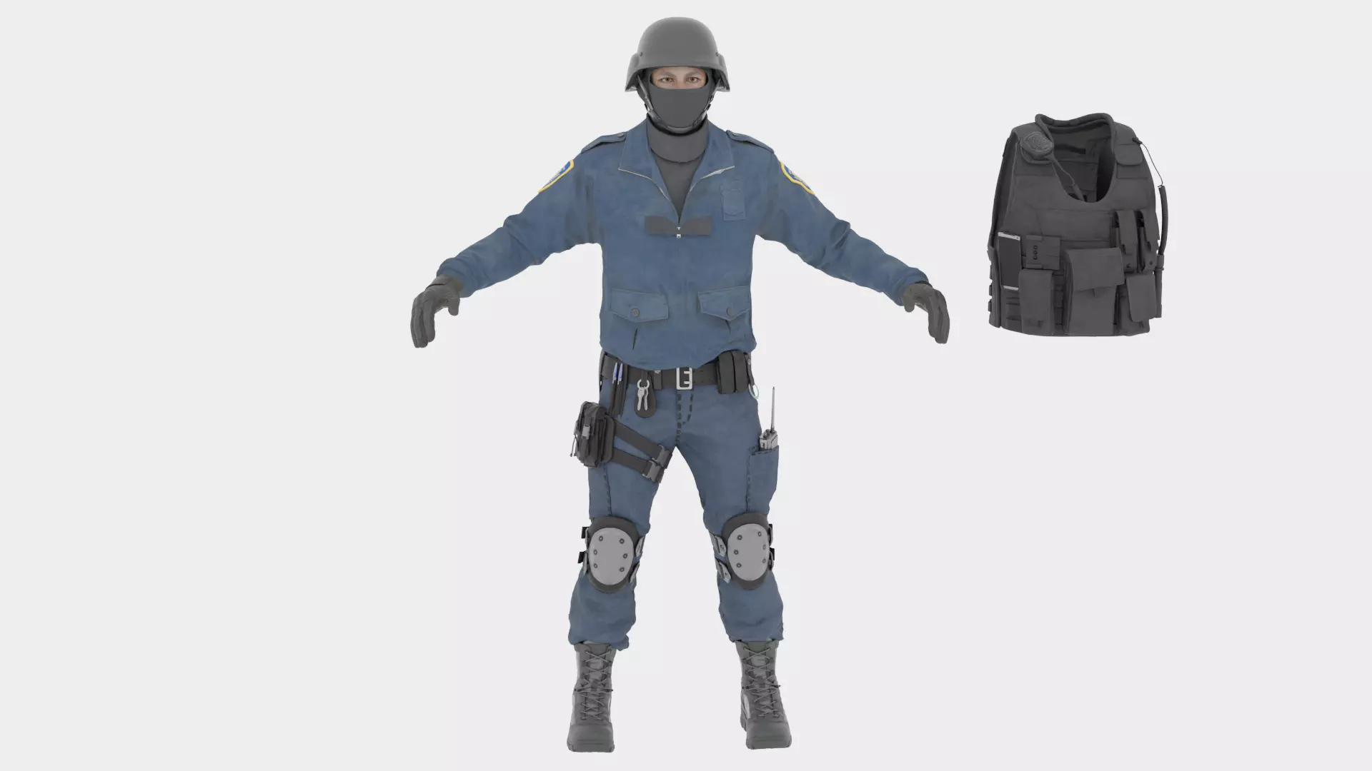 SWAT Police Rigged 3D Model 3D model_8