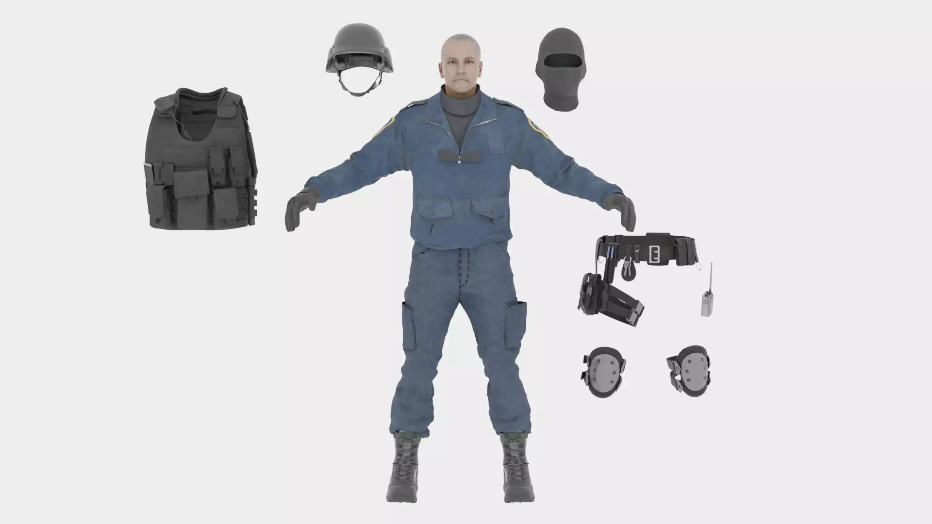SWAT Police Rigged 3D Model 3D model_2