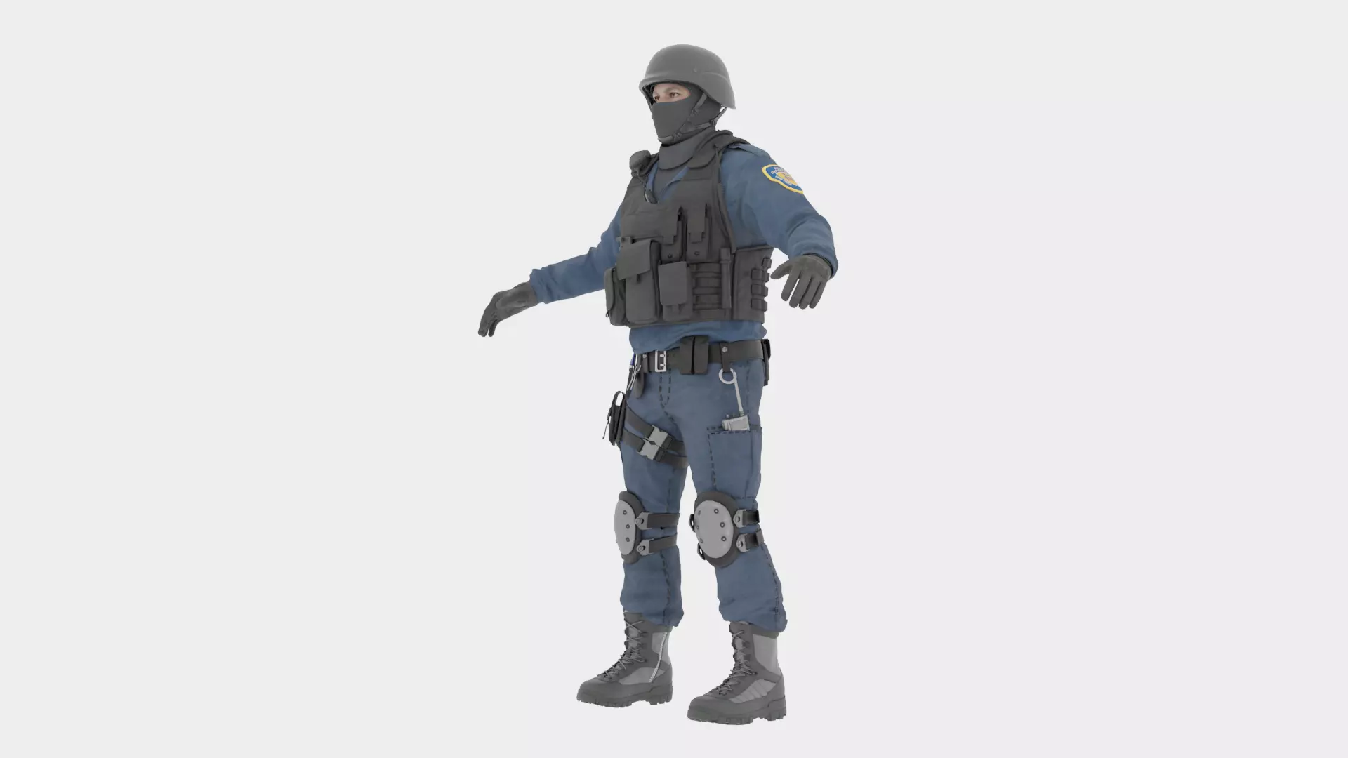 SWAT Police Rigged 3D Model 3D model_10