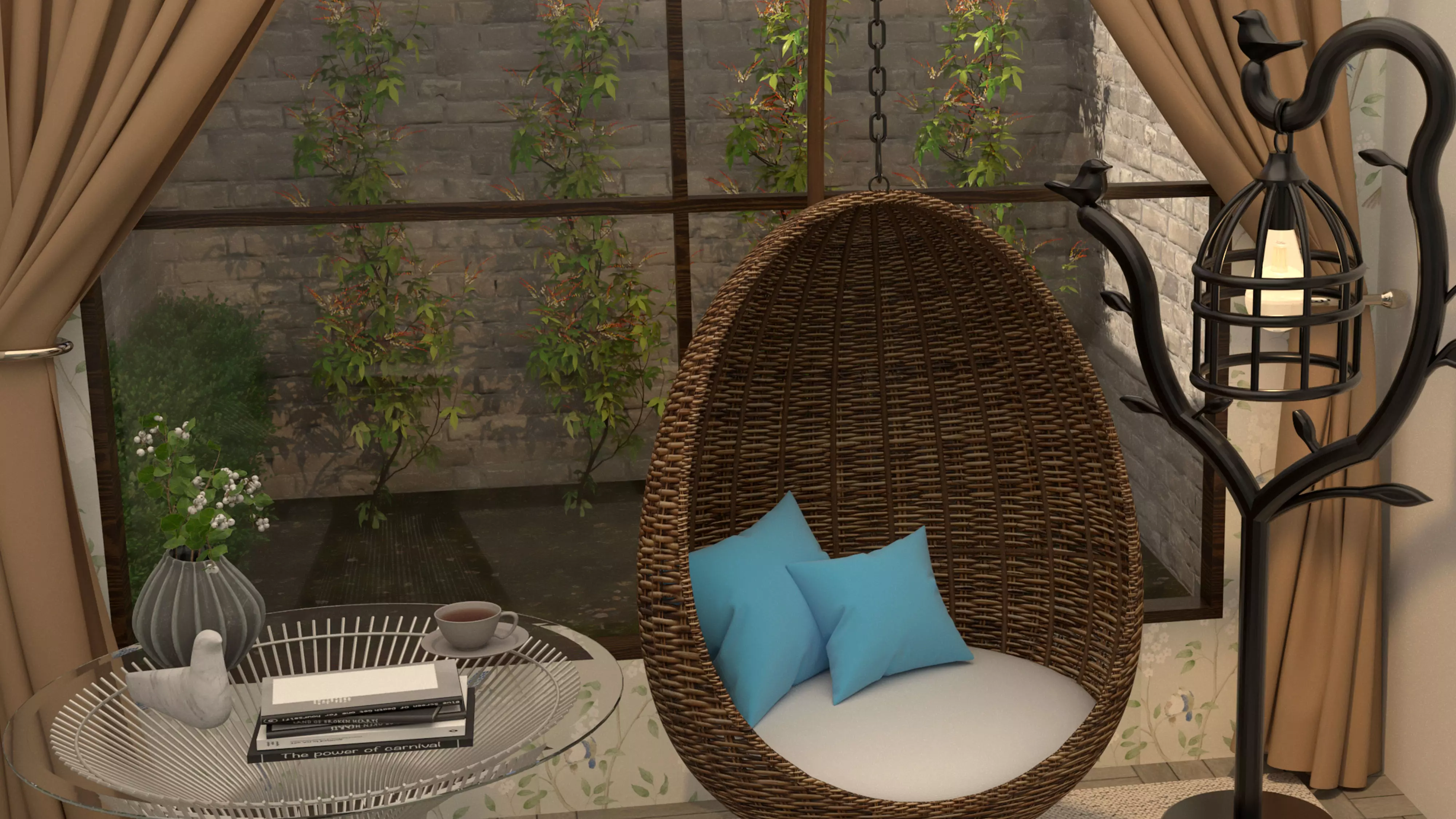 Cage Lamp Design Floor Lamp 3D Model OBJ FBX SKP MTL 3D model_4