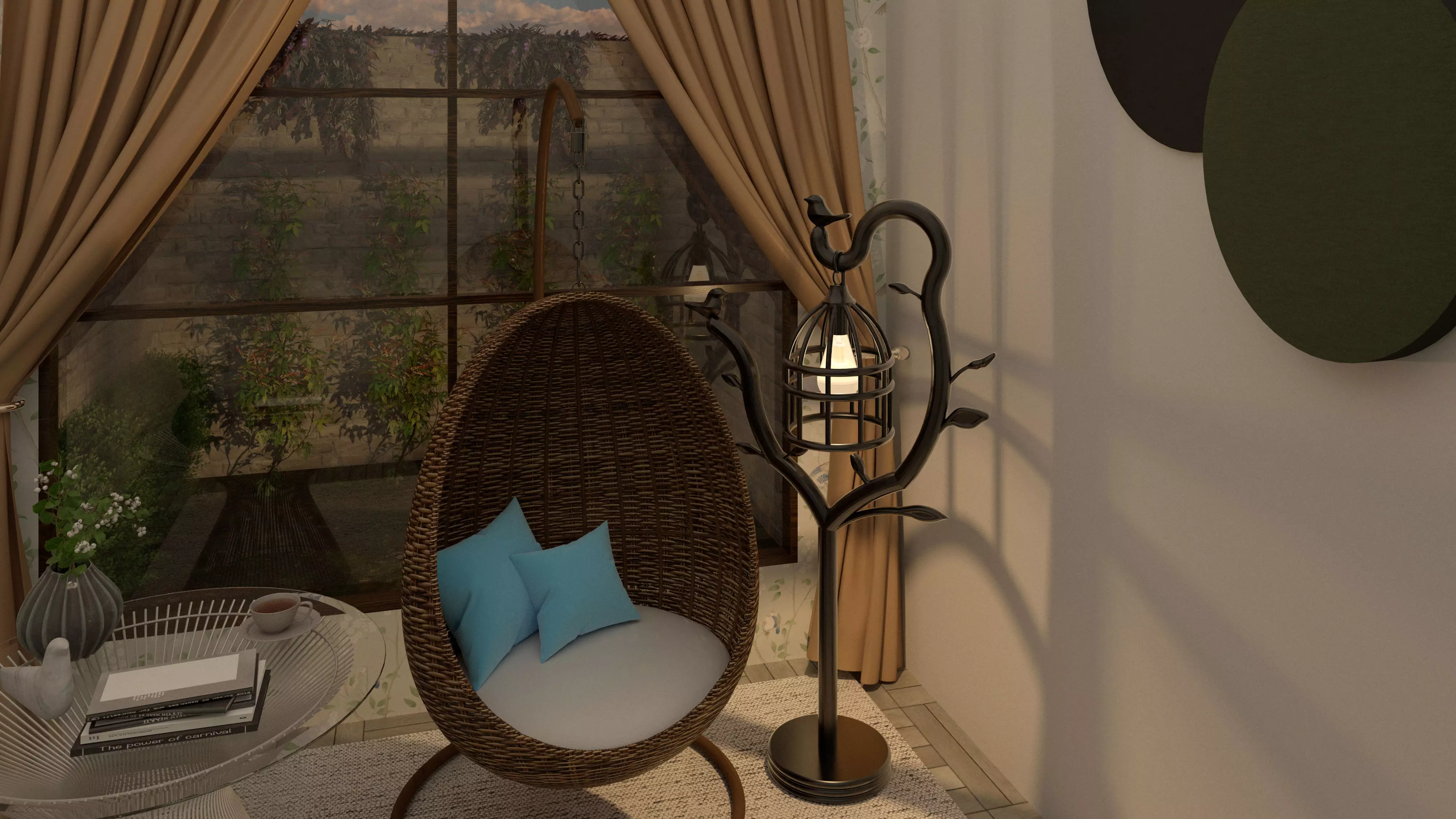 Cage Lamp Design Floor Lamp 3D Model OBJ FBX SKP MTL 3D model_2