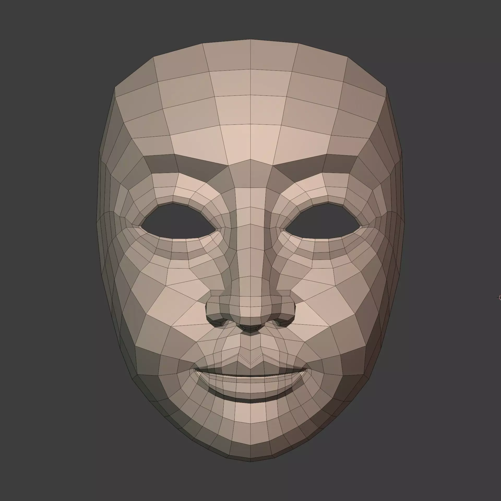 Masks Low-poly 3D model_3