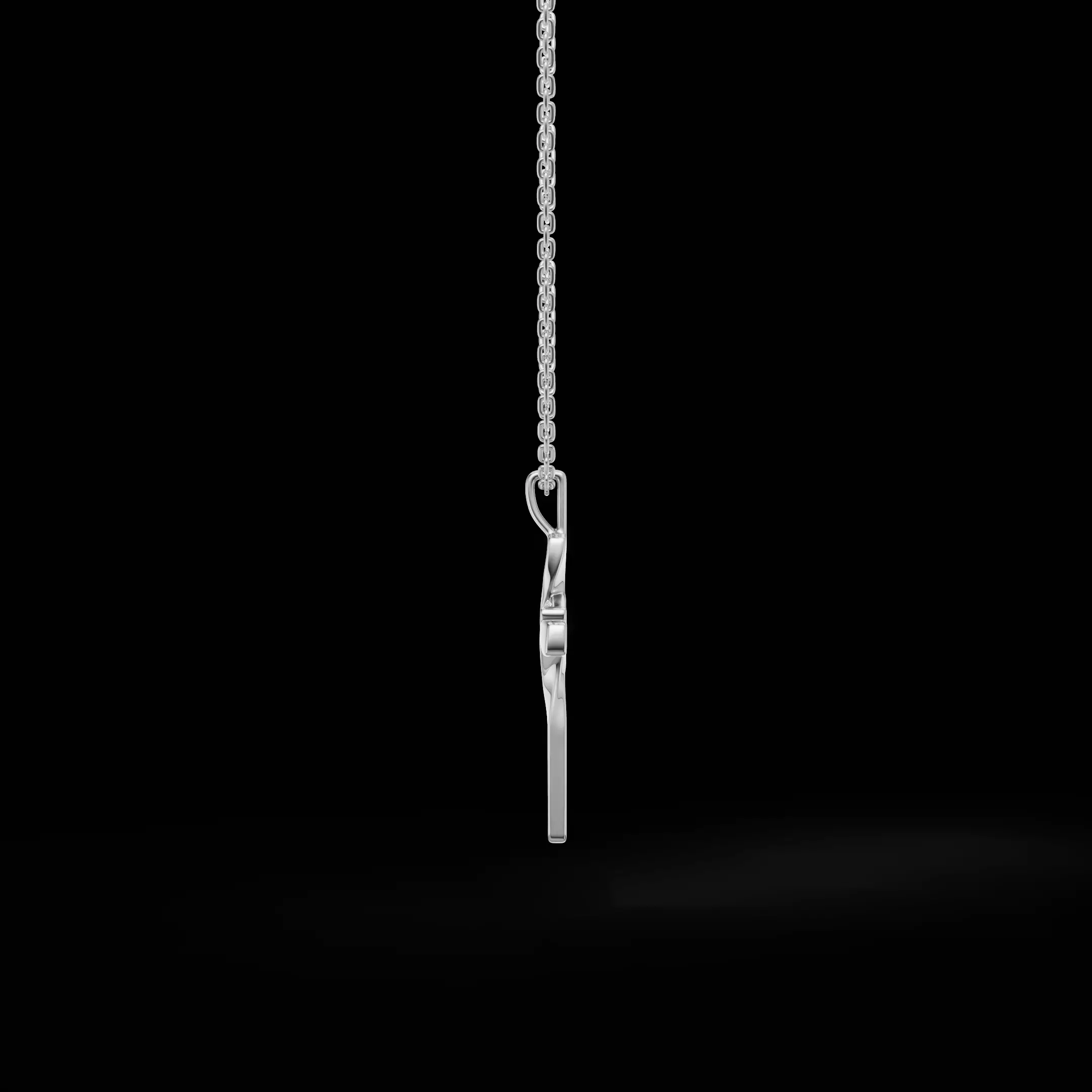 Twisted Cross Pendant with Round Stones 3D Jewelry Model 3D print model_11