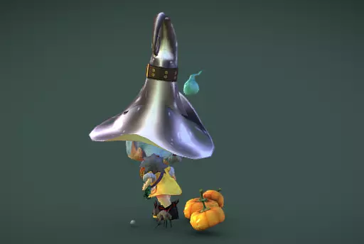 Halloween little witch girl 3D print model_4