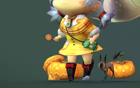 Halloween little witch girl 3D print model_2