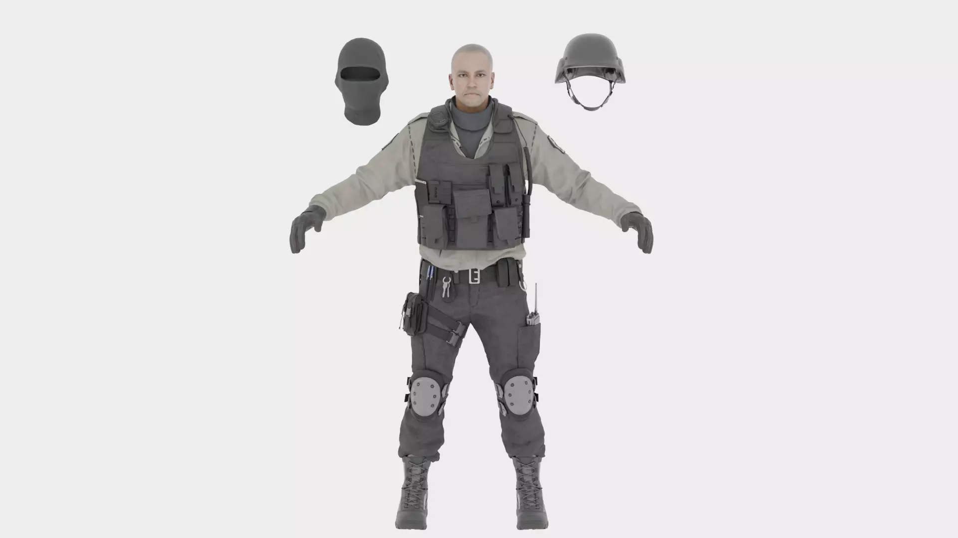 Swat Police Raft 3D model_7