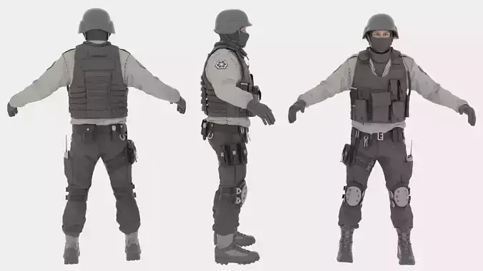 Swat Police Raft 3D model