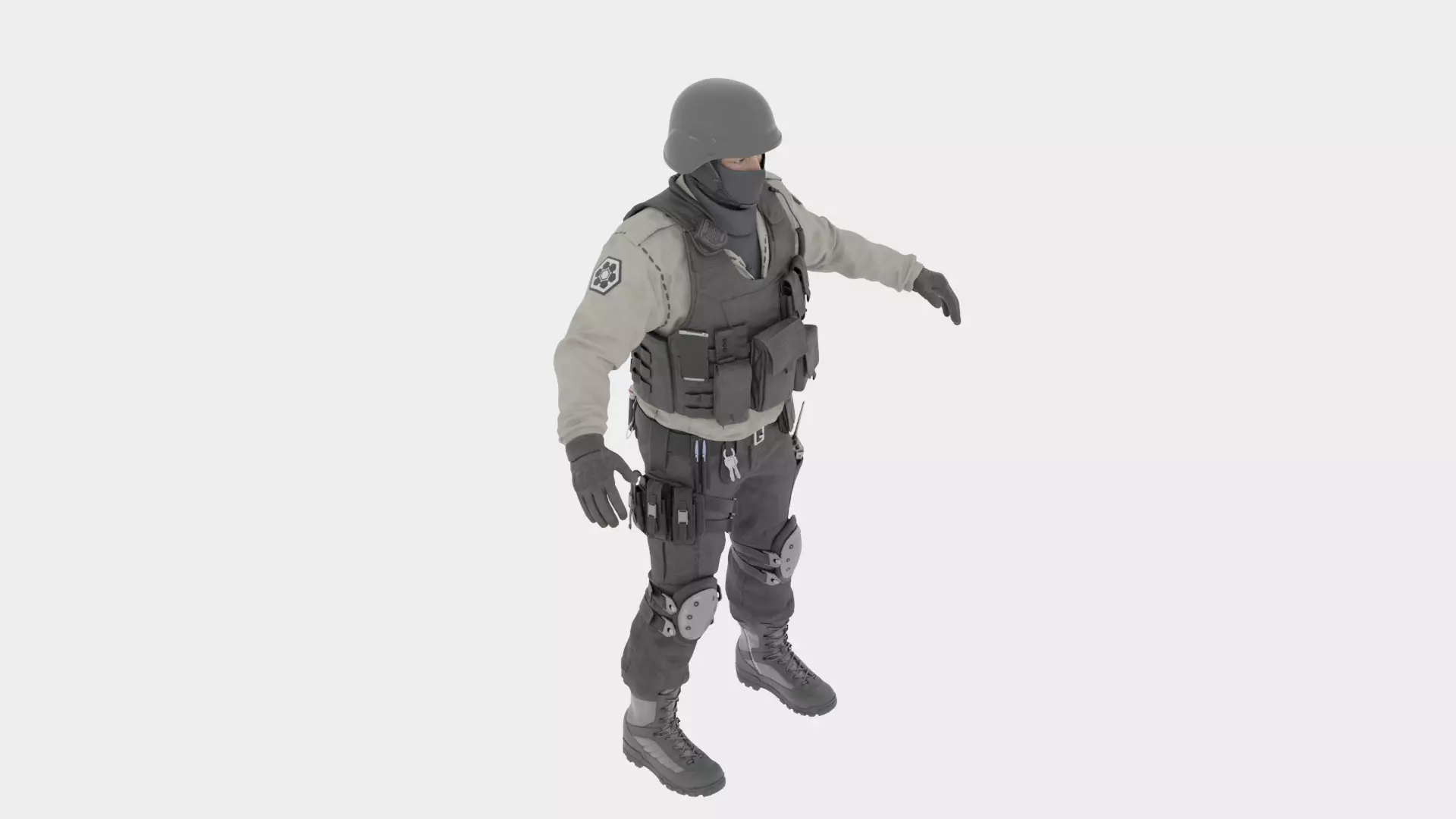 Swat Police Raft 3D model_10