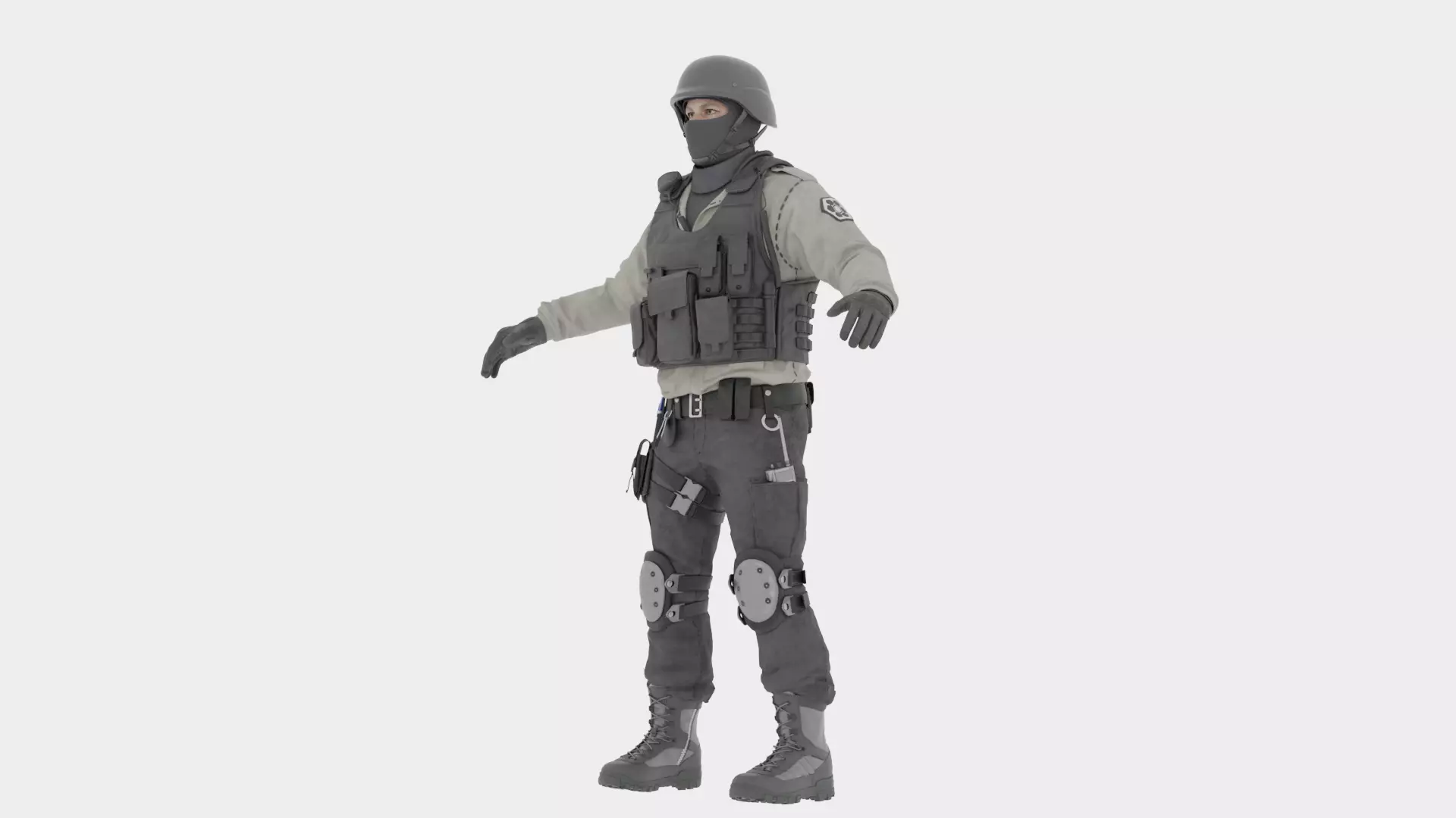 Swat Police Raft 3D model_14