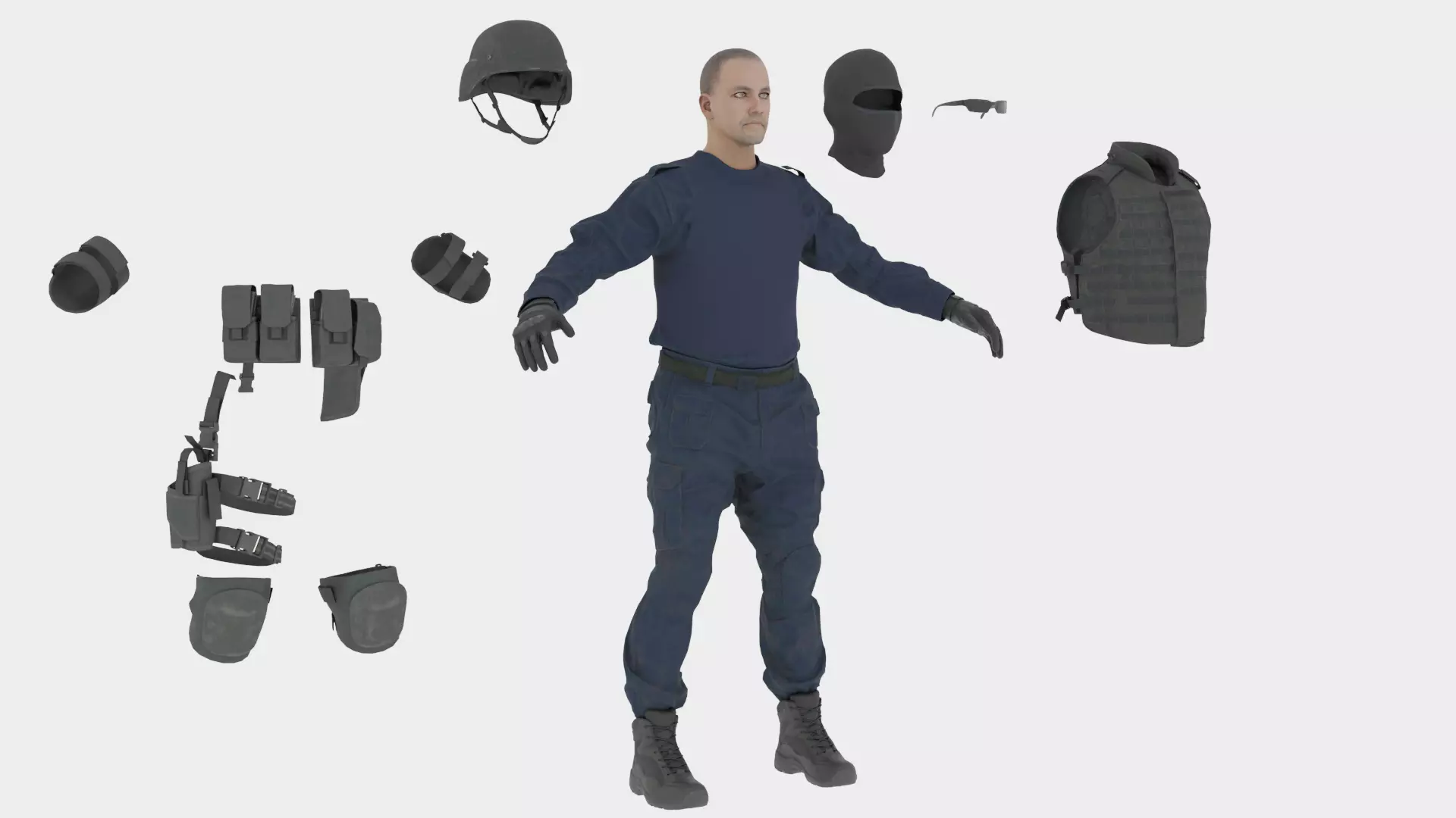 Swat Man 3d model 3D model_3