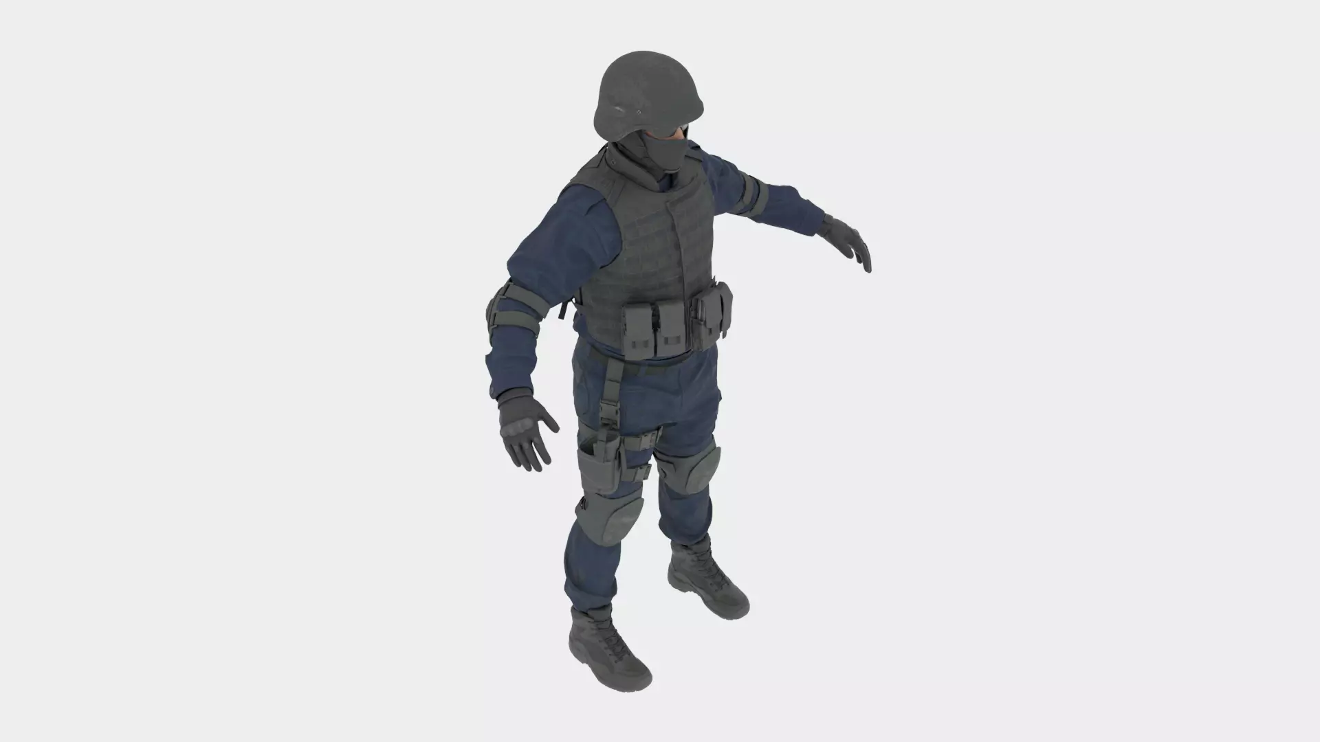 Swat Man 3d model 3D model_9
