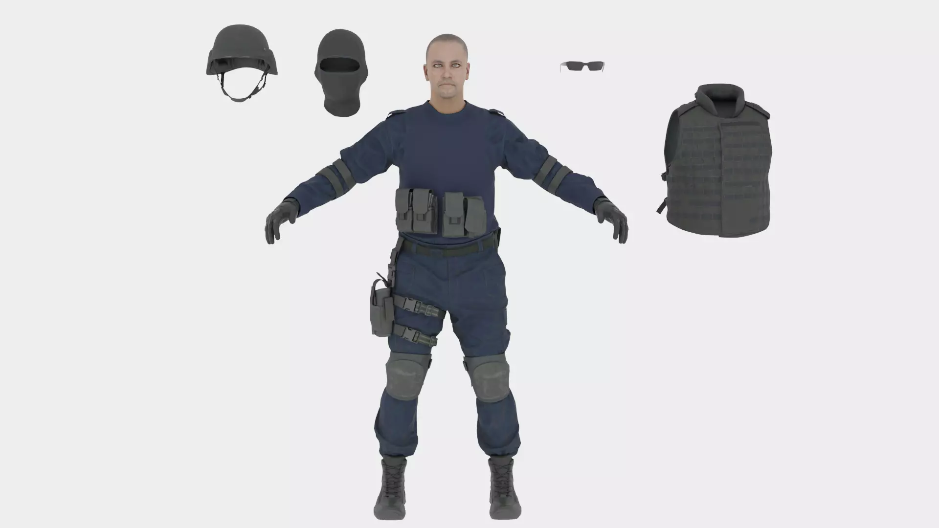 Swat Man 3d model 3D model_4