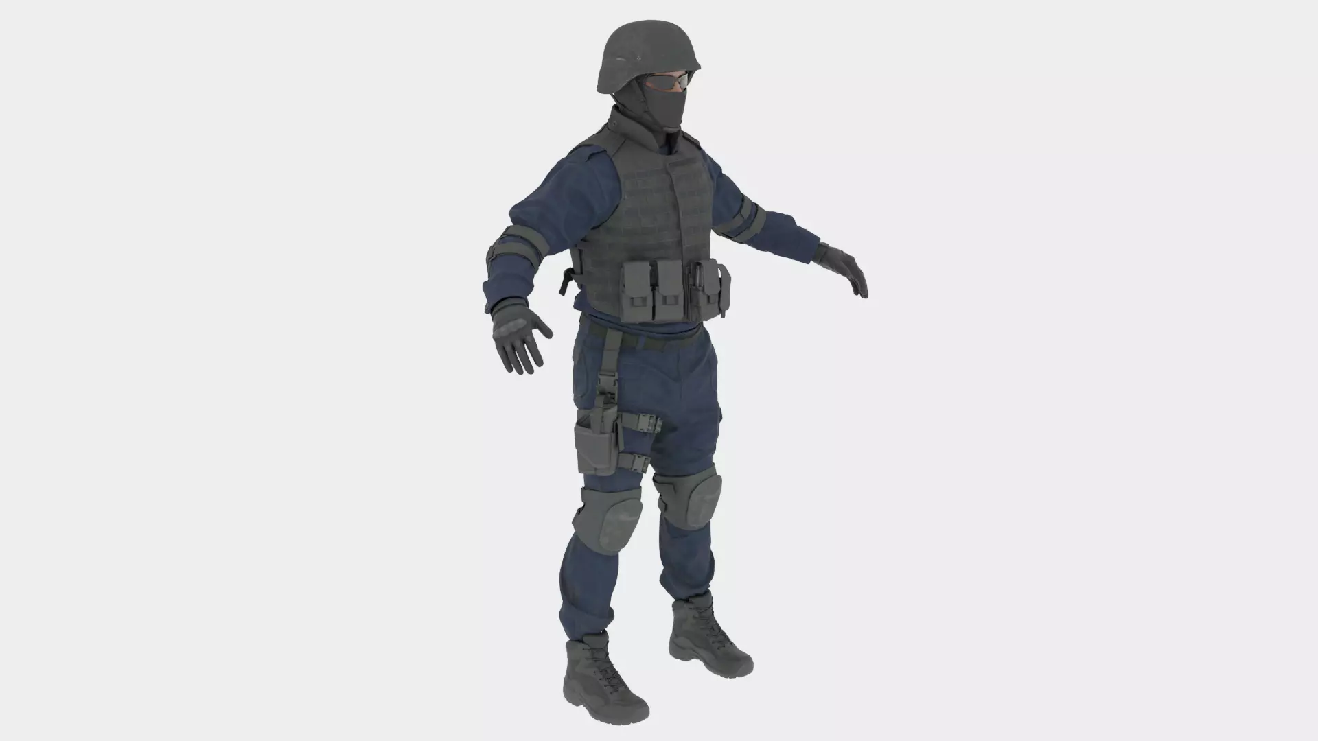 Swat Man 3d model 3D model_2