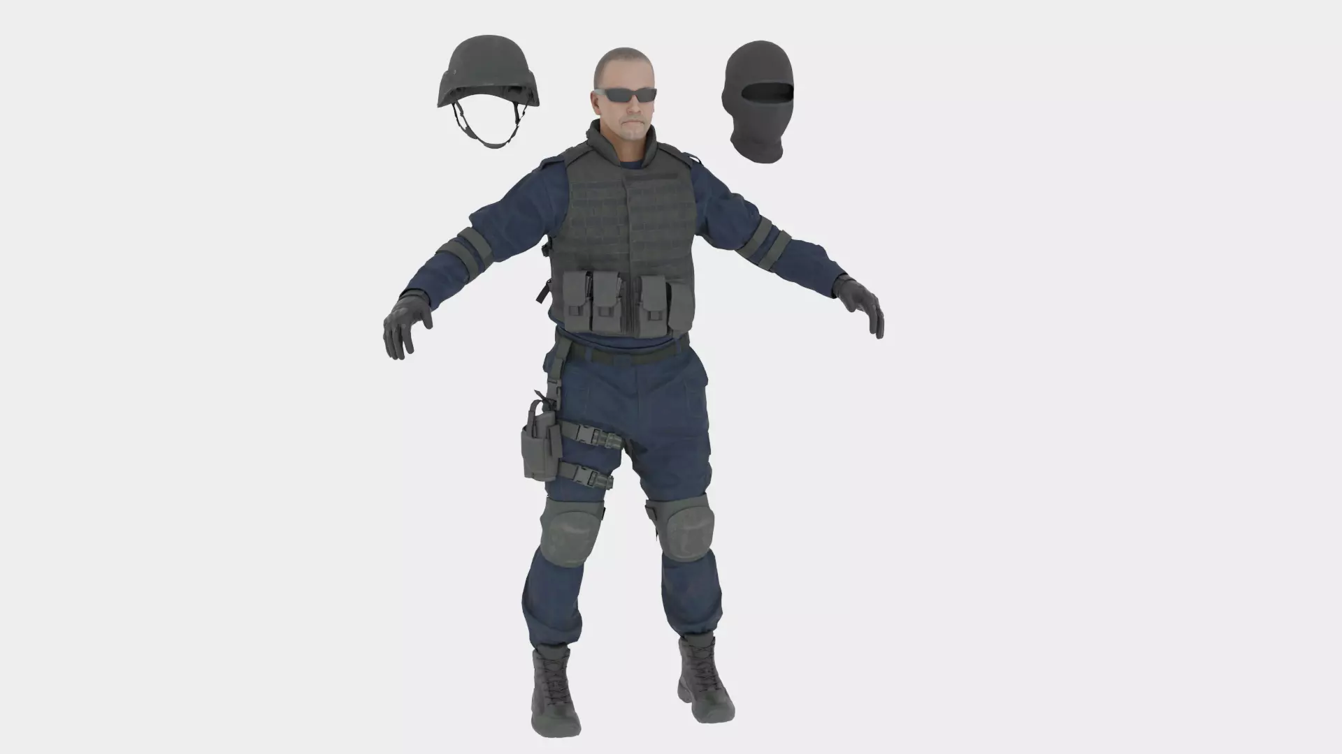 Swat Man 3d model 3D model_6