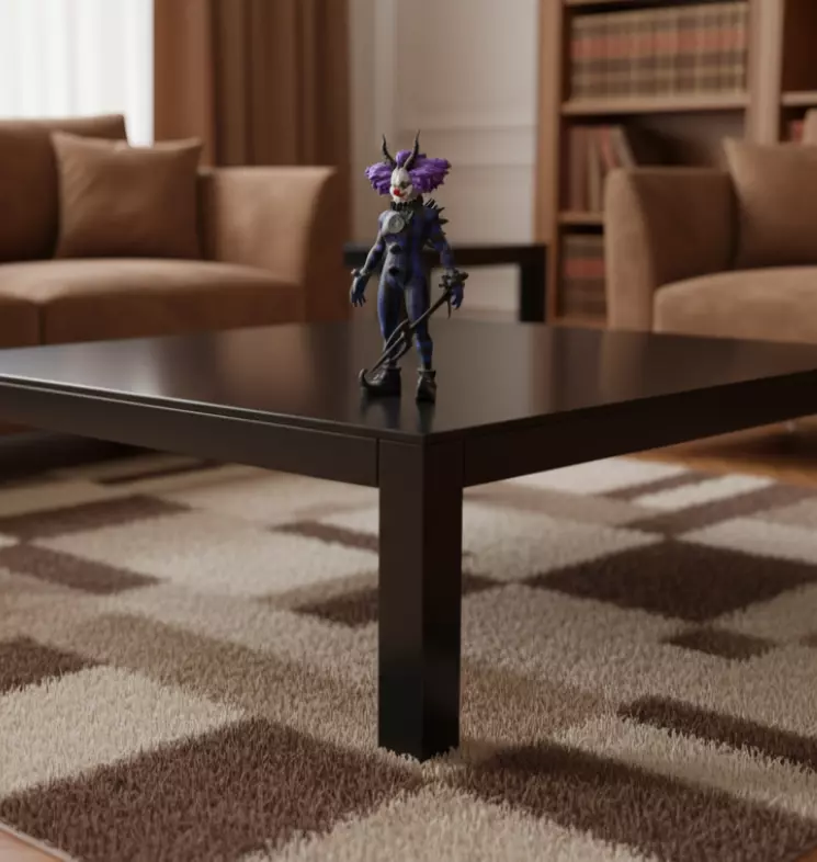 Dark Blue Clown with Trident  3D print model_1