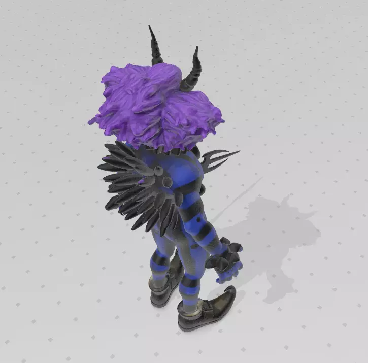 Dark Blue Clown with Trident  3D print model_4