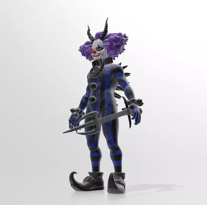 Dark Blue Clown with Trident  3D print model_2