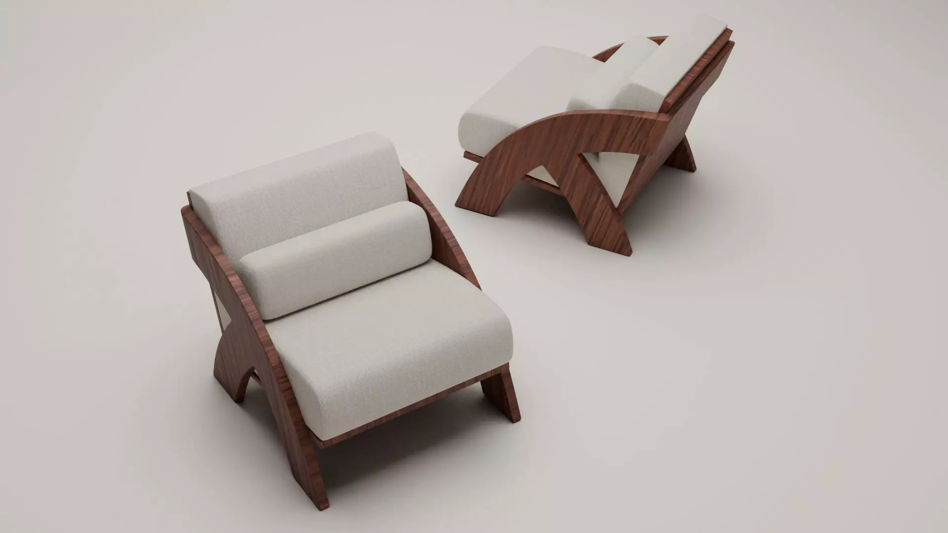 Chair with 3D wooden relaxing cushion 3D model_2