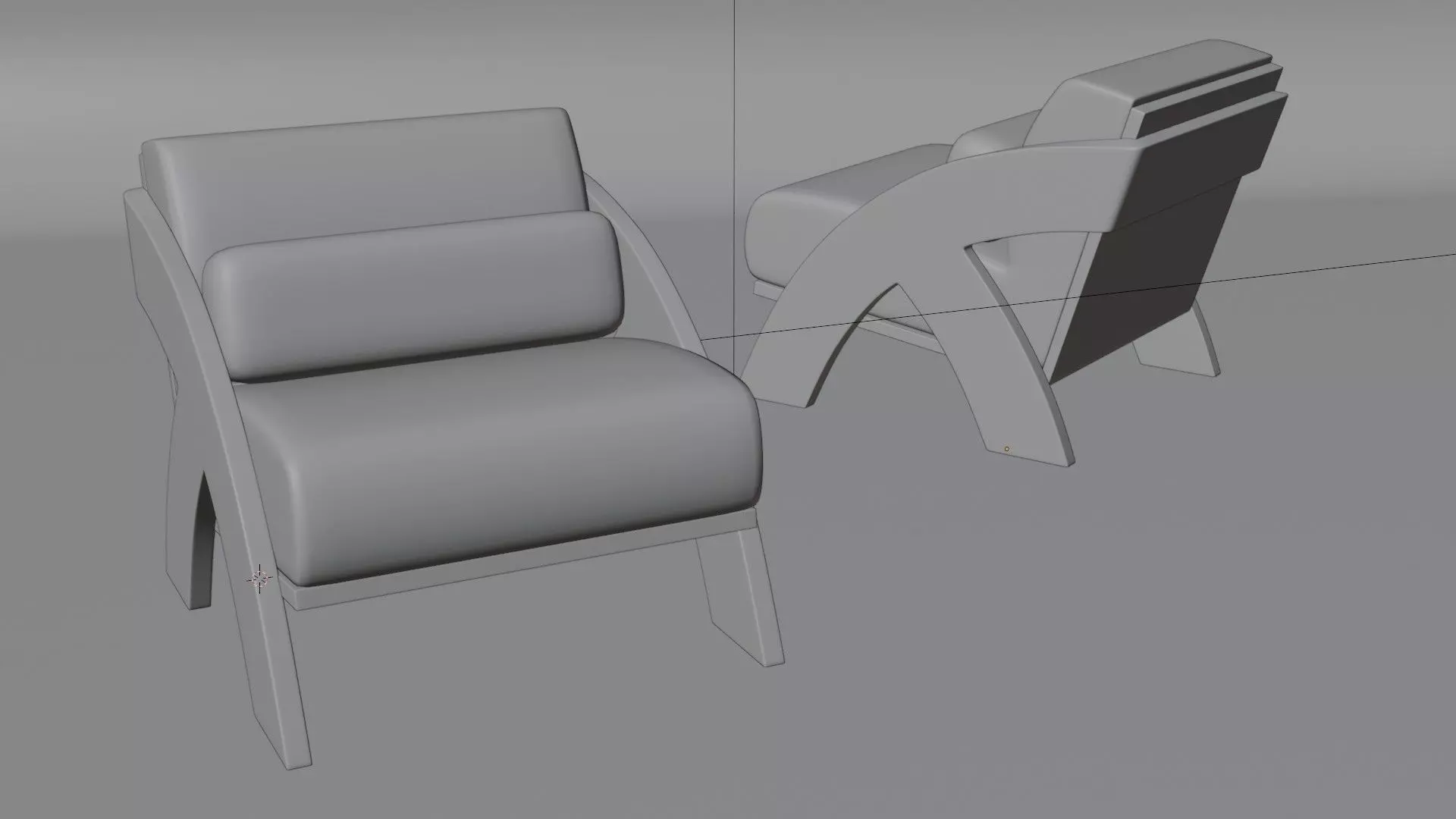 Chair with 3D wooden relaxing cushion 3D model_3