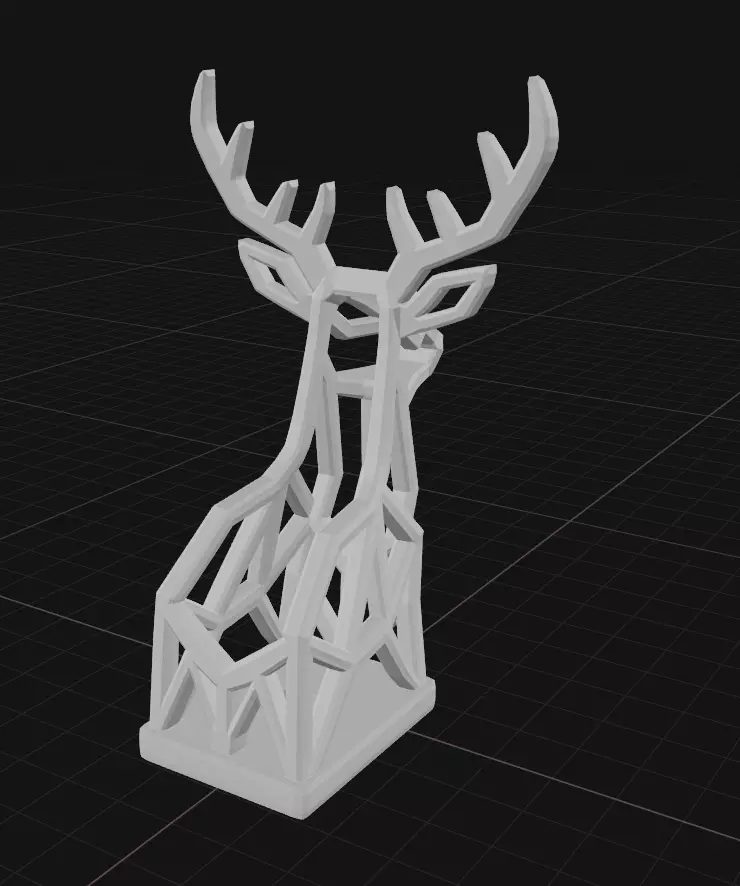 Geometric deer sculpture 3D print model_1