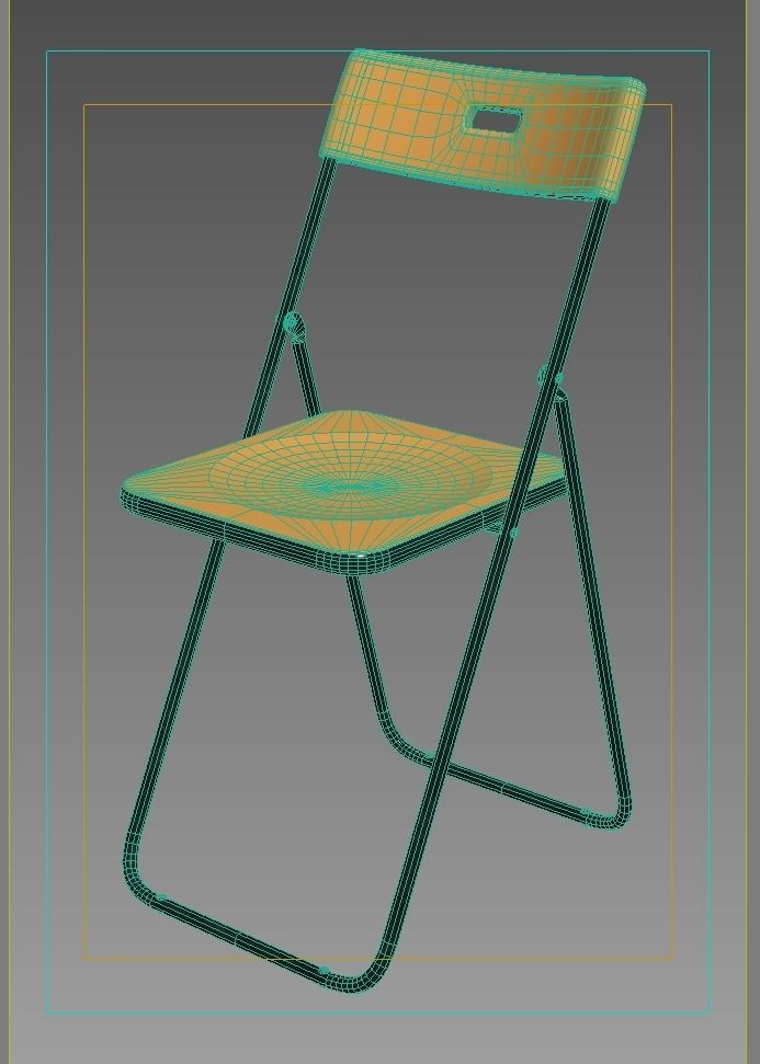 Foldable plastic chair 3D model_4