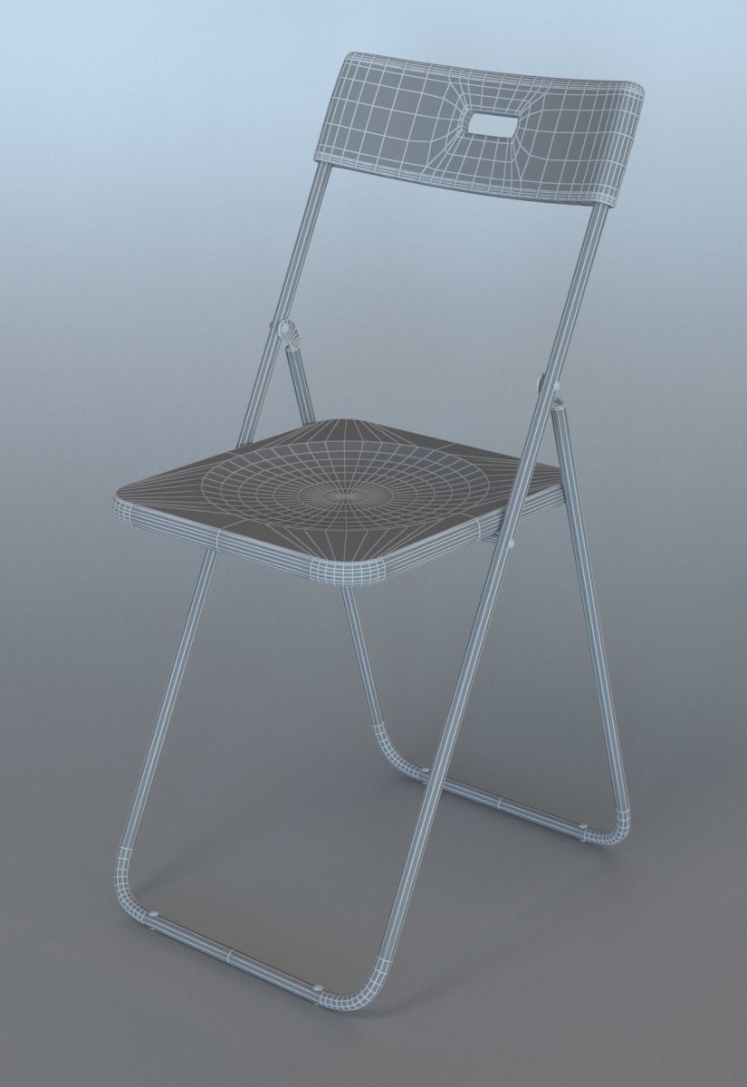 Foldable plastic chair 3D model_3