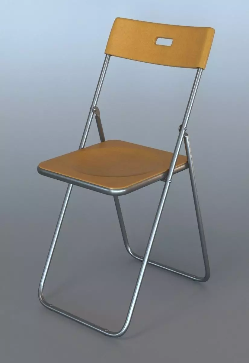 Foldable plastic chair 3D model_0