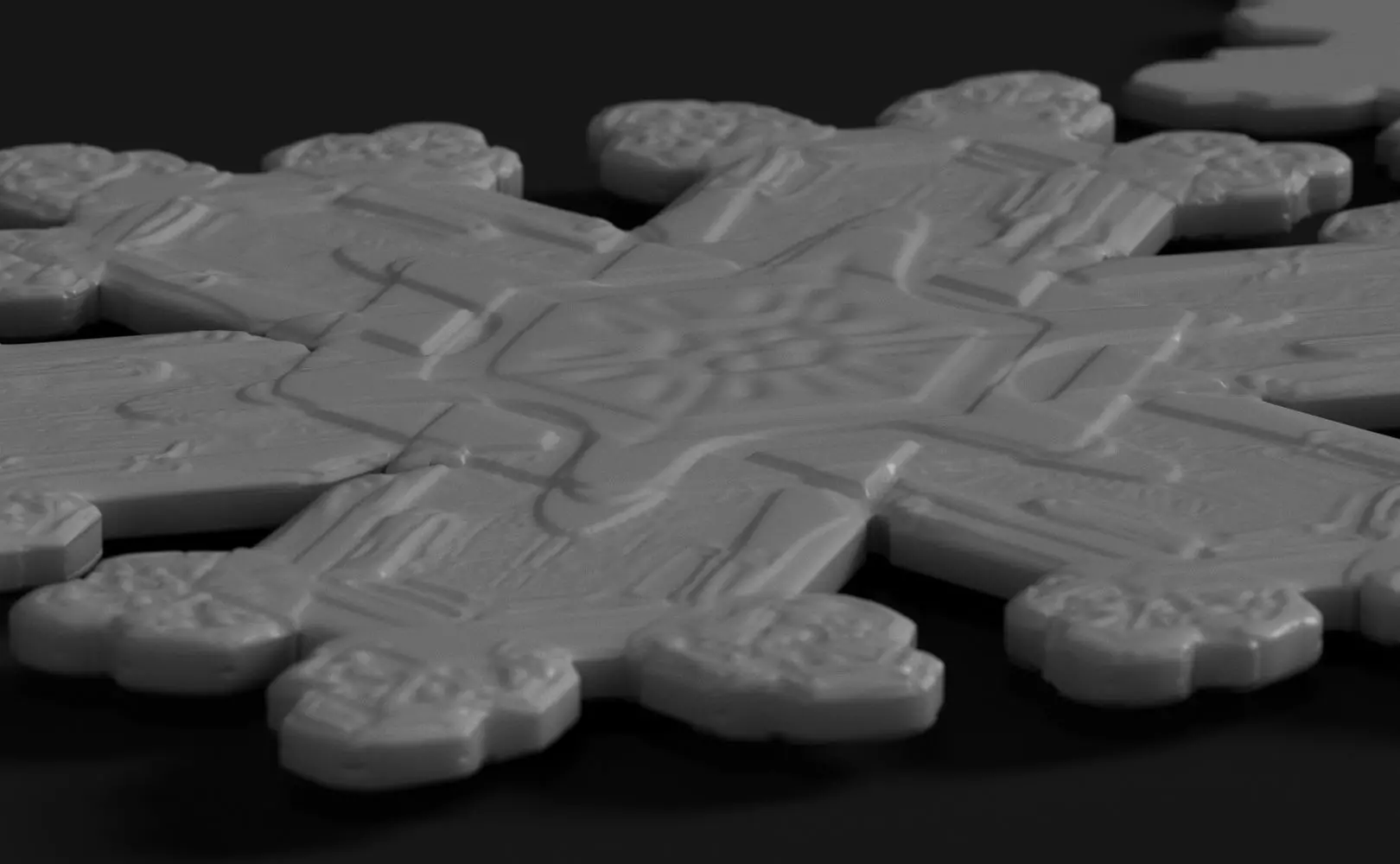 Snowflake Coaster or Christmas Ornament 3D print model_23