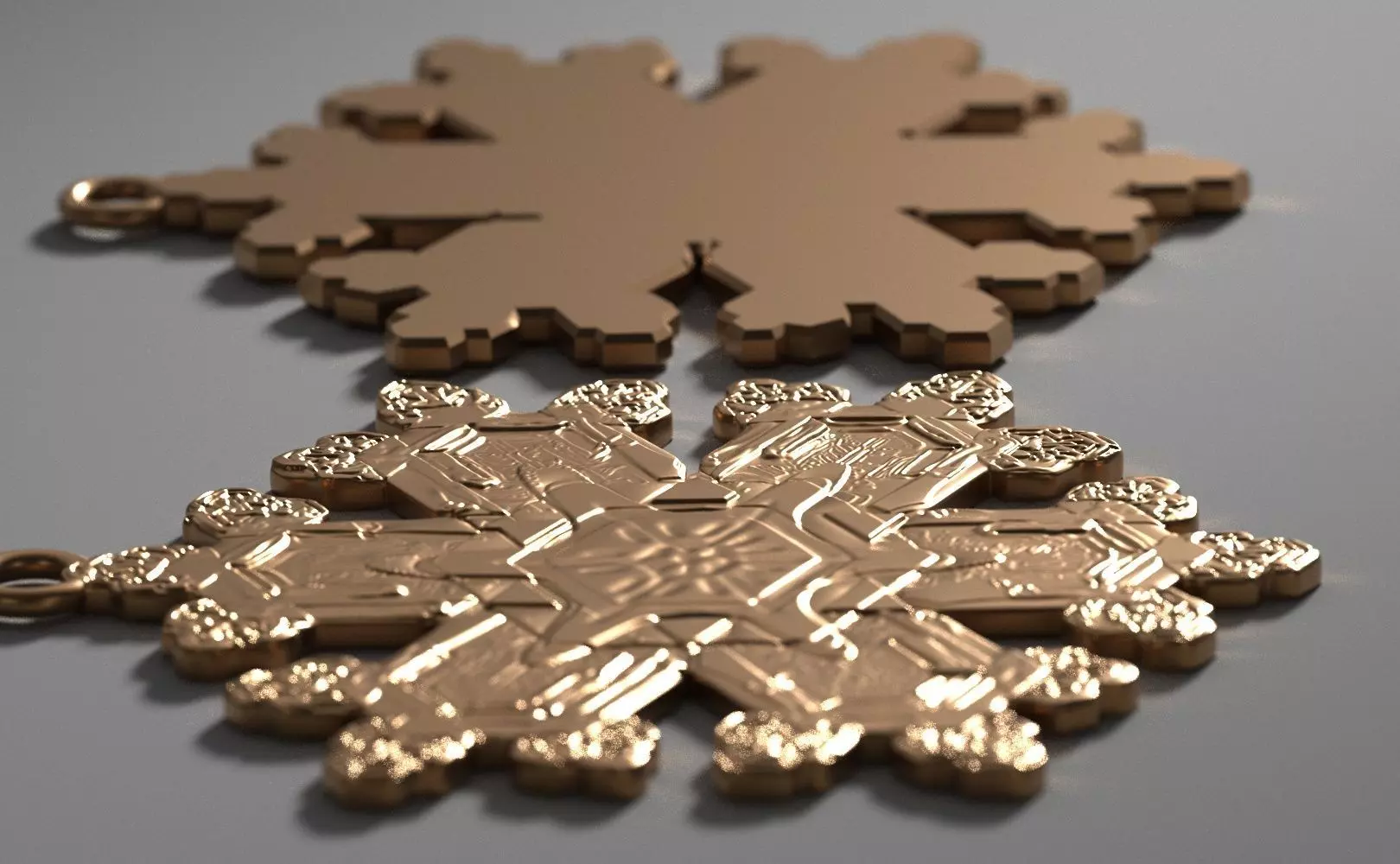 Snowflake Coaster or Christmas Ornament 3D print model_13