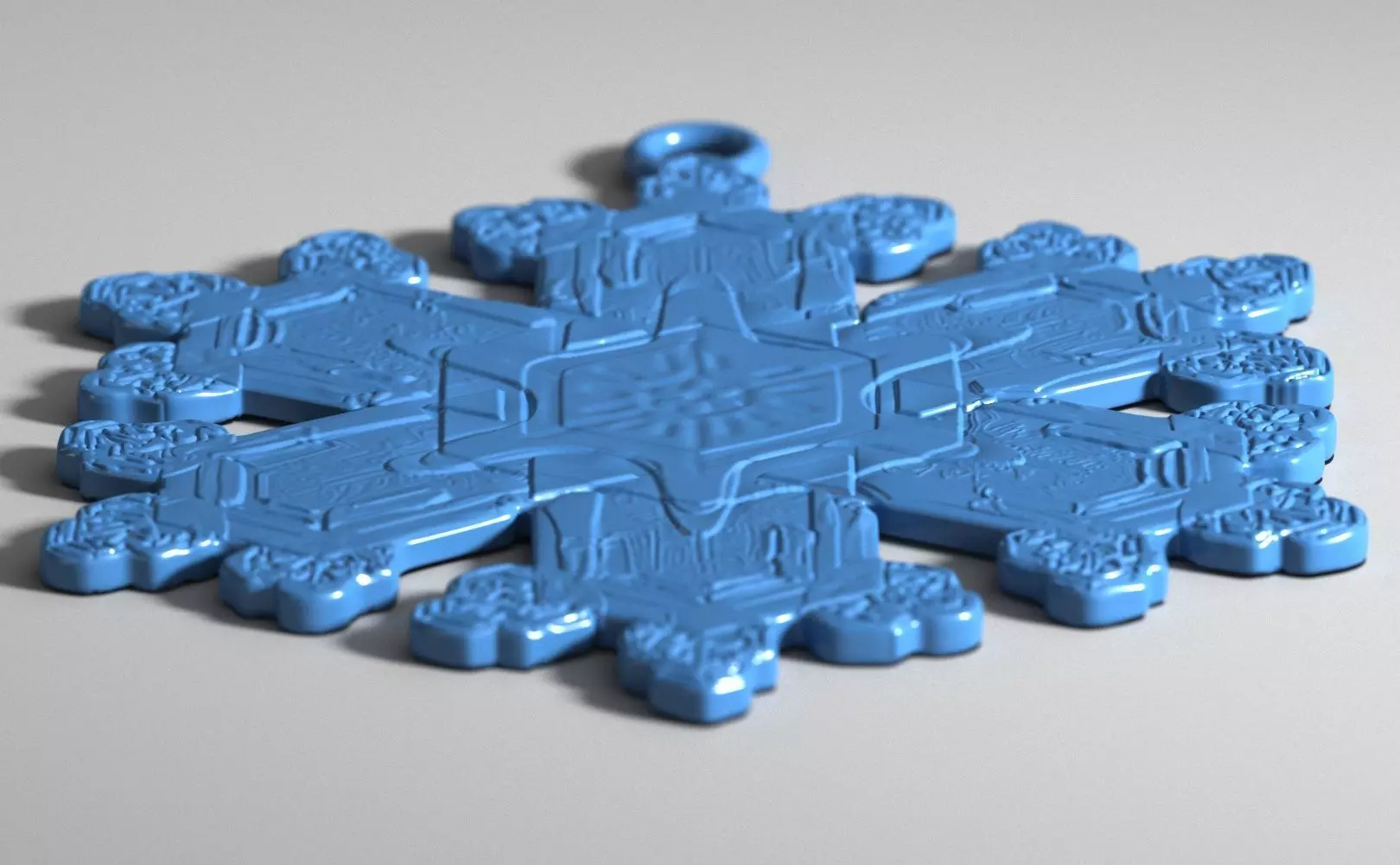 Snowflake Coaster or Christmas Ornament 3D print model_7