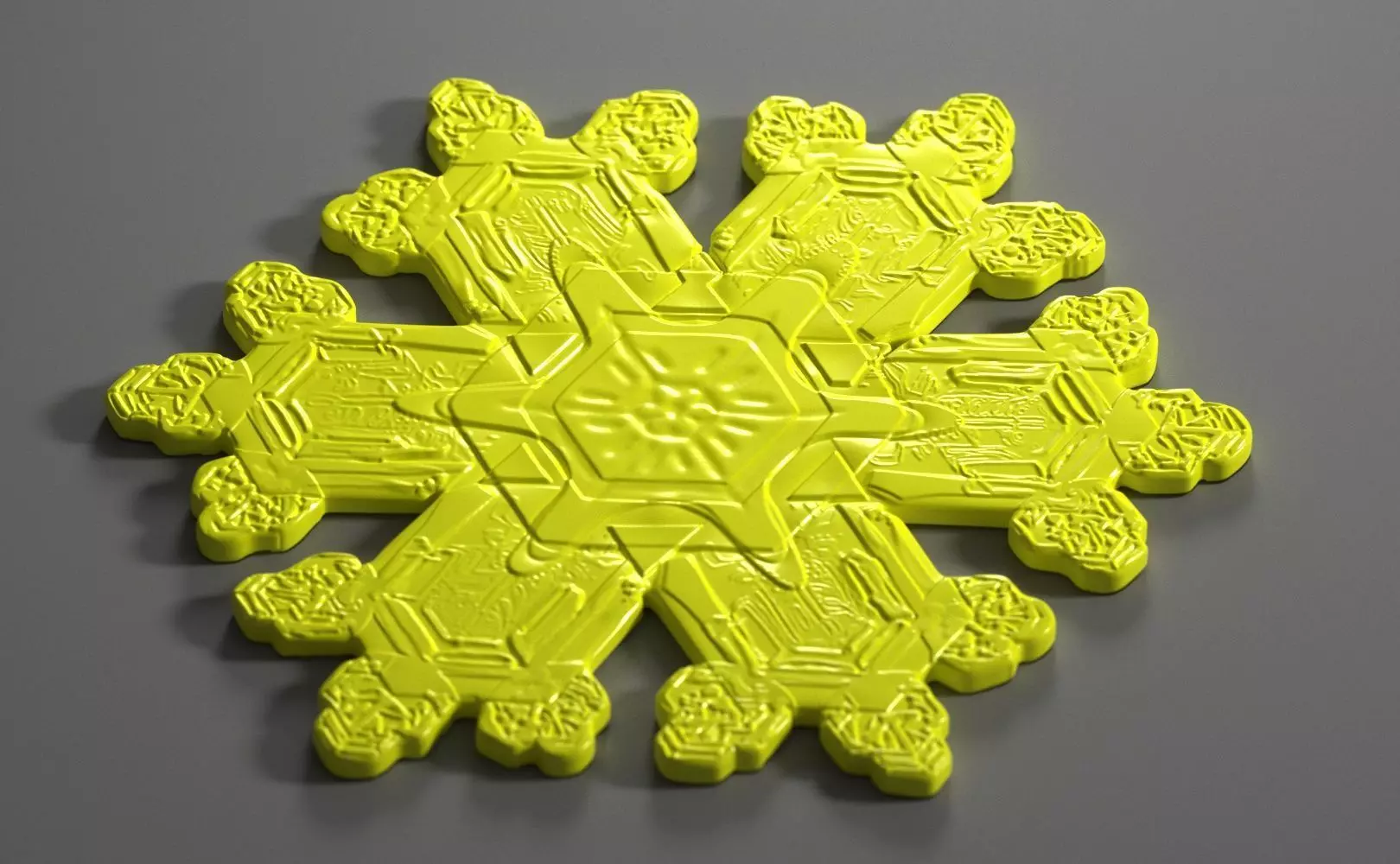 Snowflake Coaster or Christmas Ornament 3D print model_14