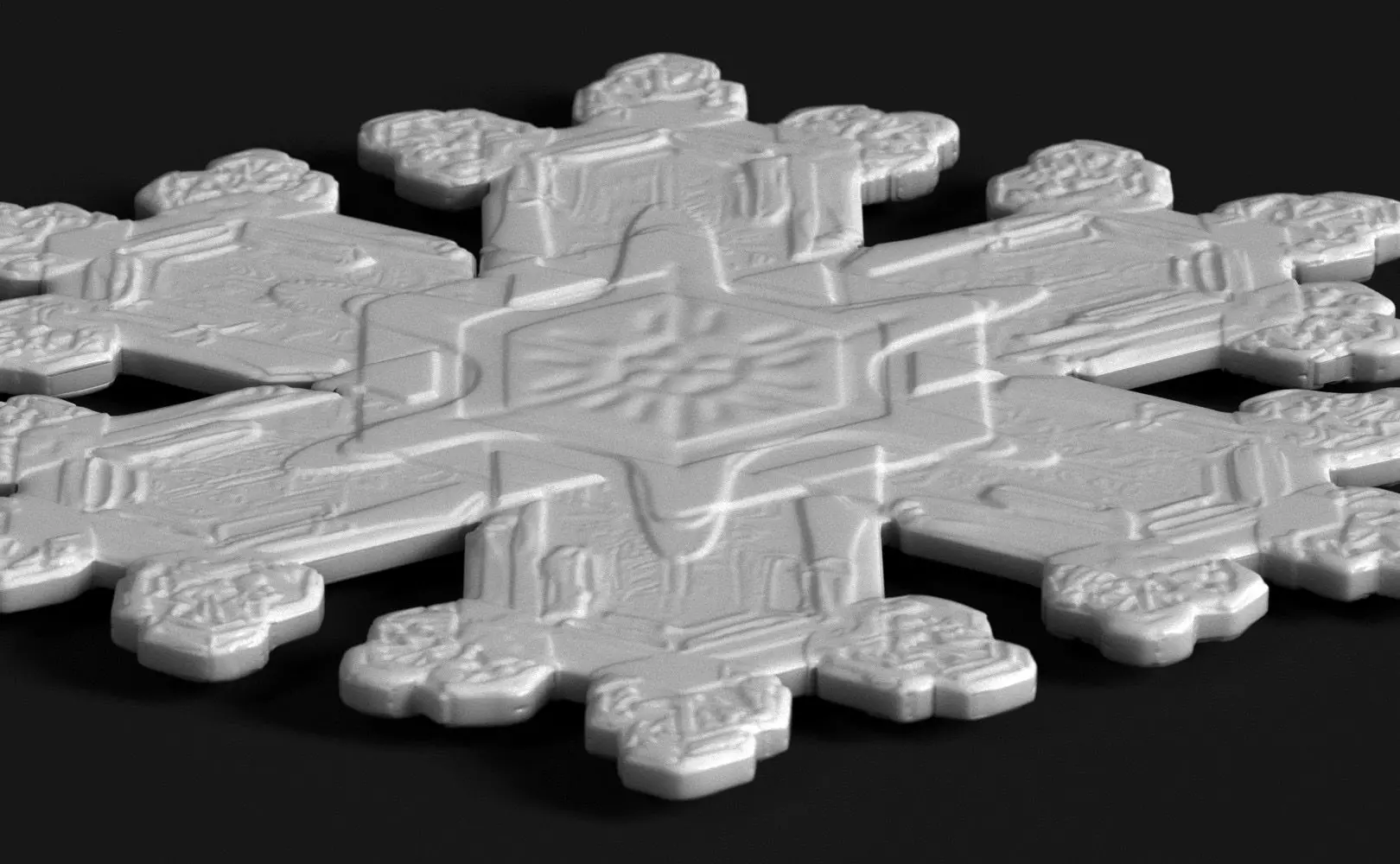 Snowflake Coaster or Christmas Ornament 3D print model_17