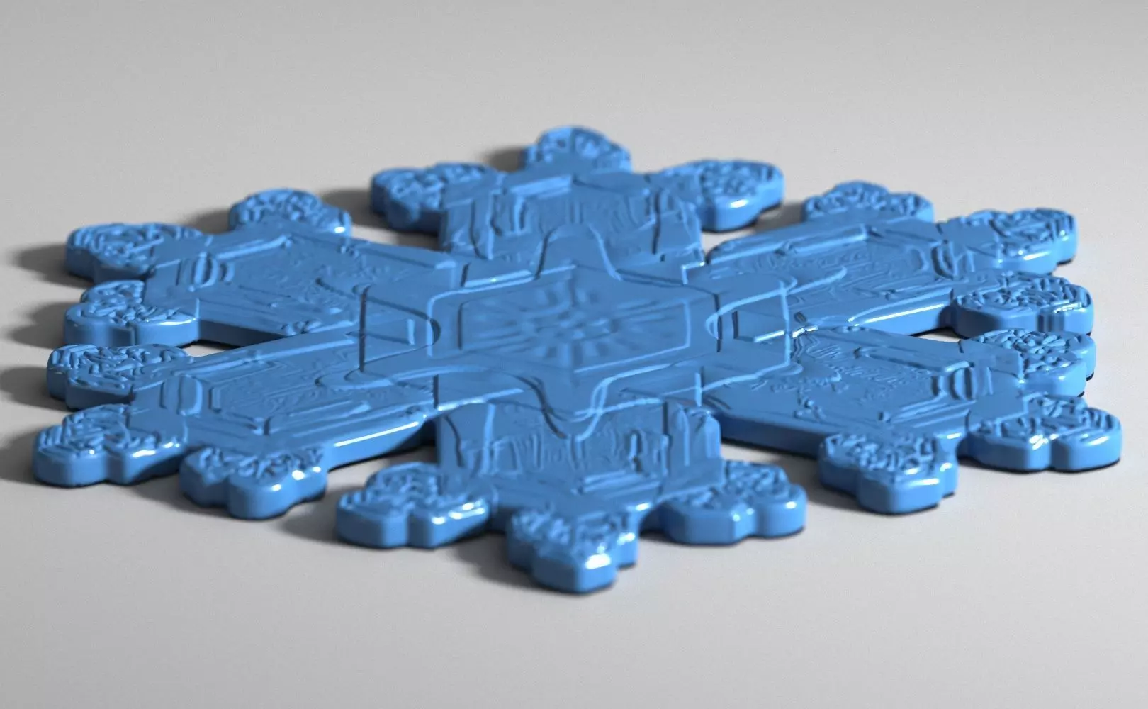 Snowflake Coaster or Christmas Ornament 3D print model_18