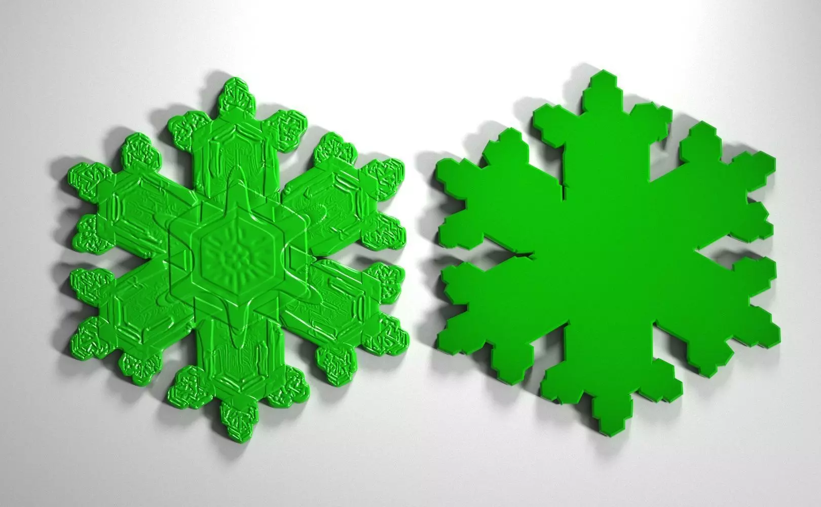 Snowflake Coaster or Christmas Ornament 3D print model_15