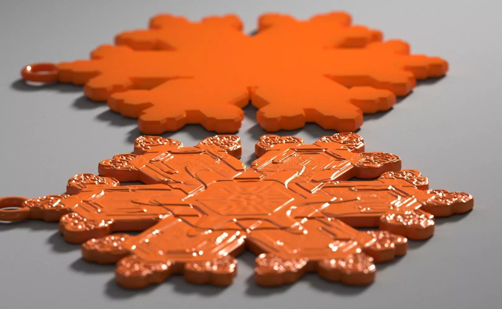 Snowflake Coaster or Christmas Ornament 3D print model_9